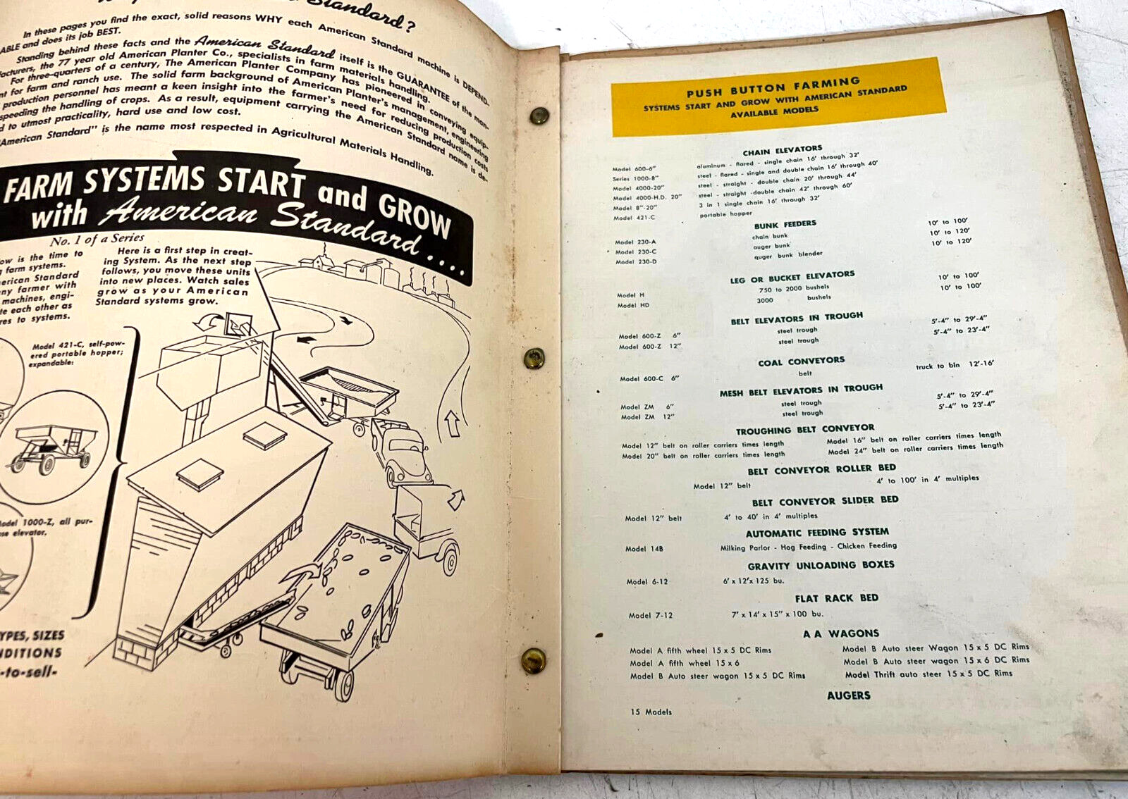Vtg 1958 American Standard Planter Co Farm Equipment Print Ad Brochure Catalog