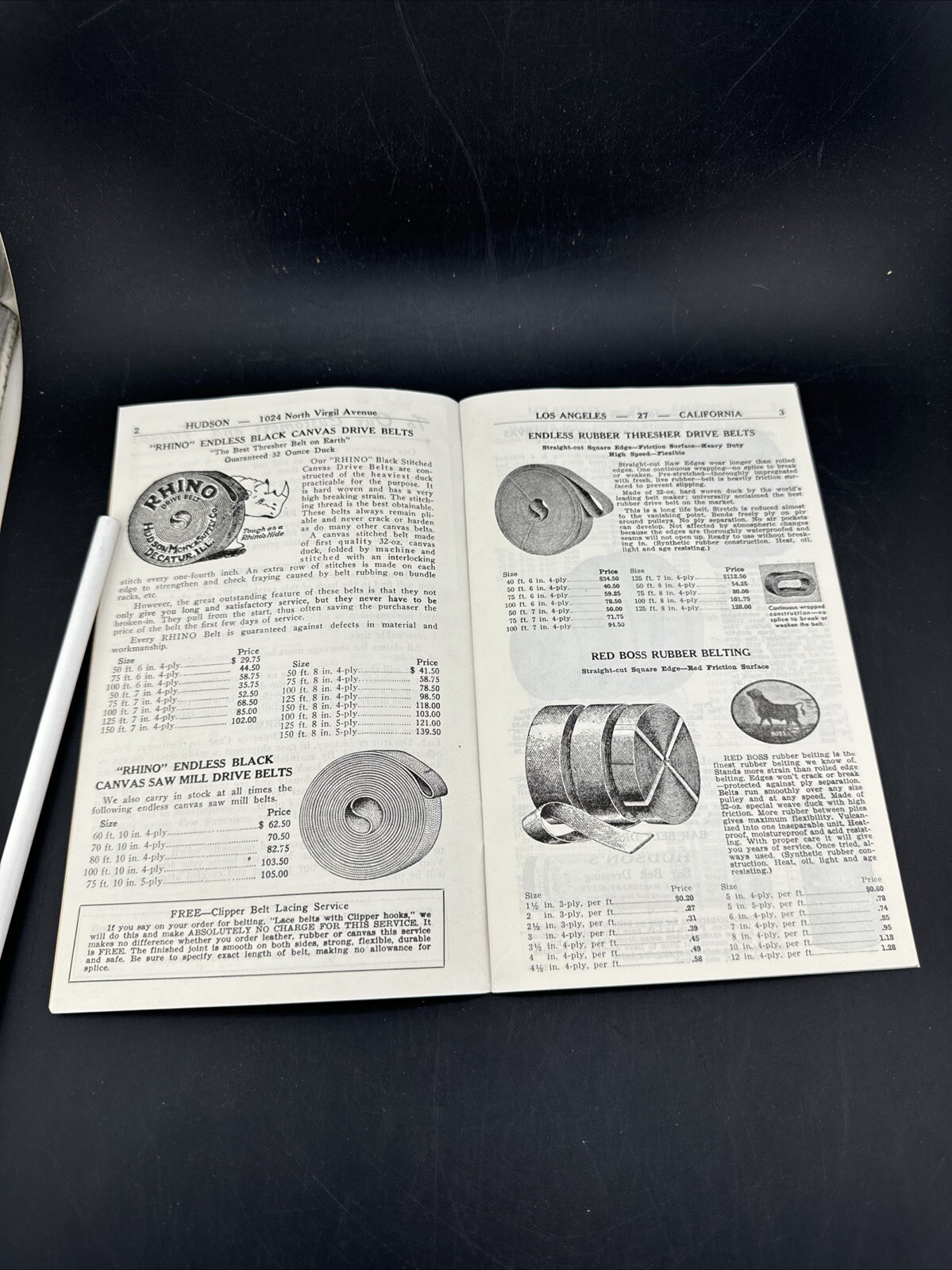vintage original print the hudson machinery and supply co catalog 1949