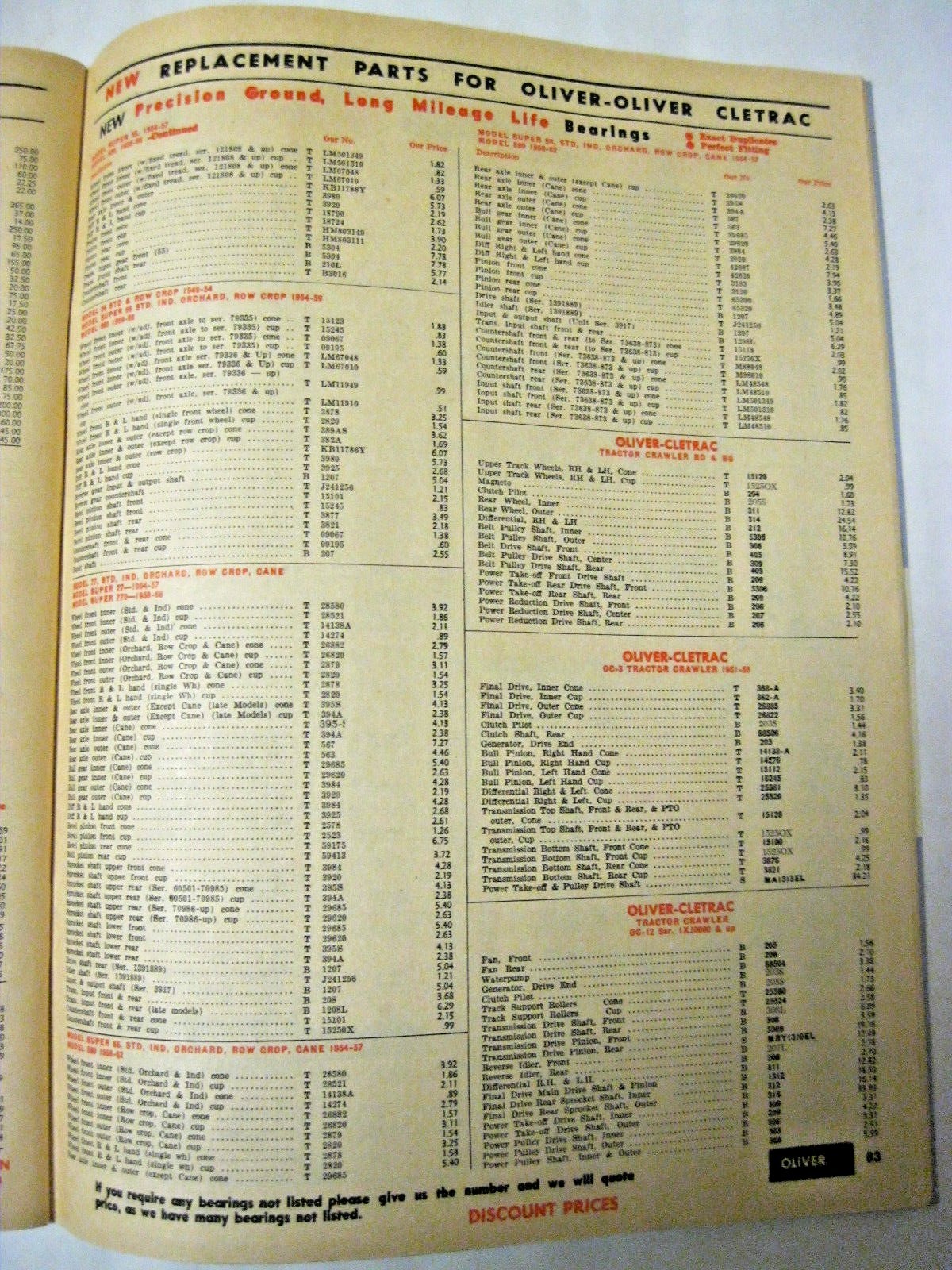 1974 Tractor Parts Discount Catalog