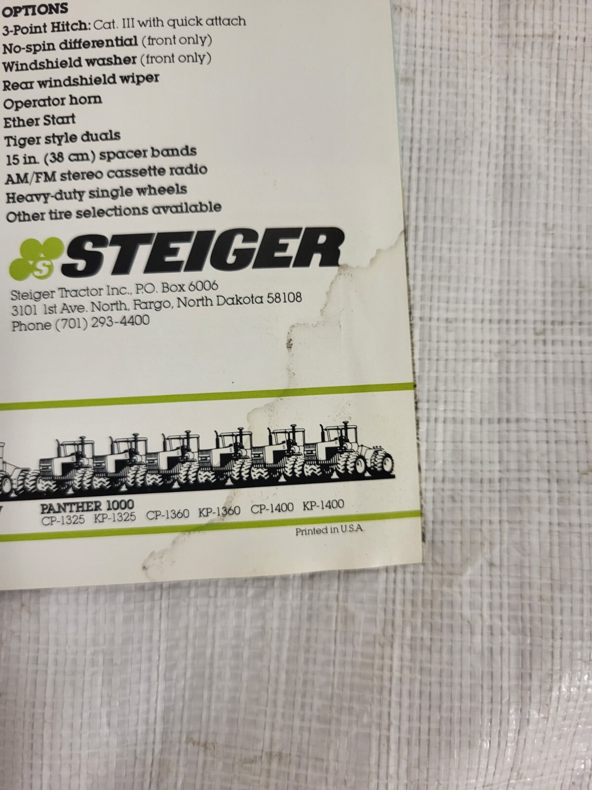 Original Steiger Cougar IV Tractor Brochure