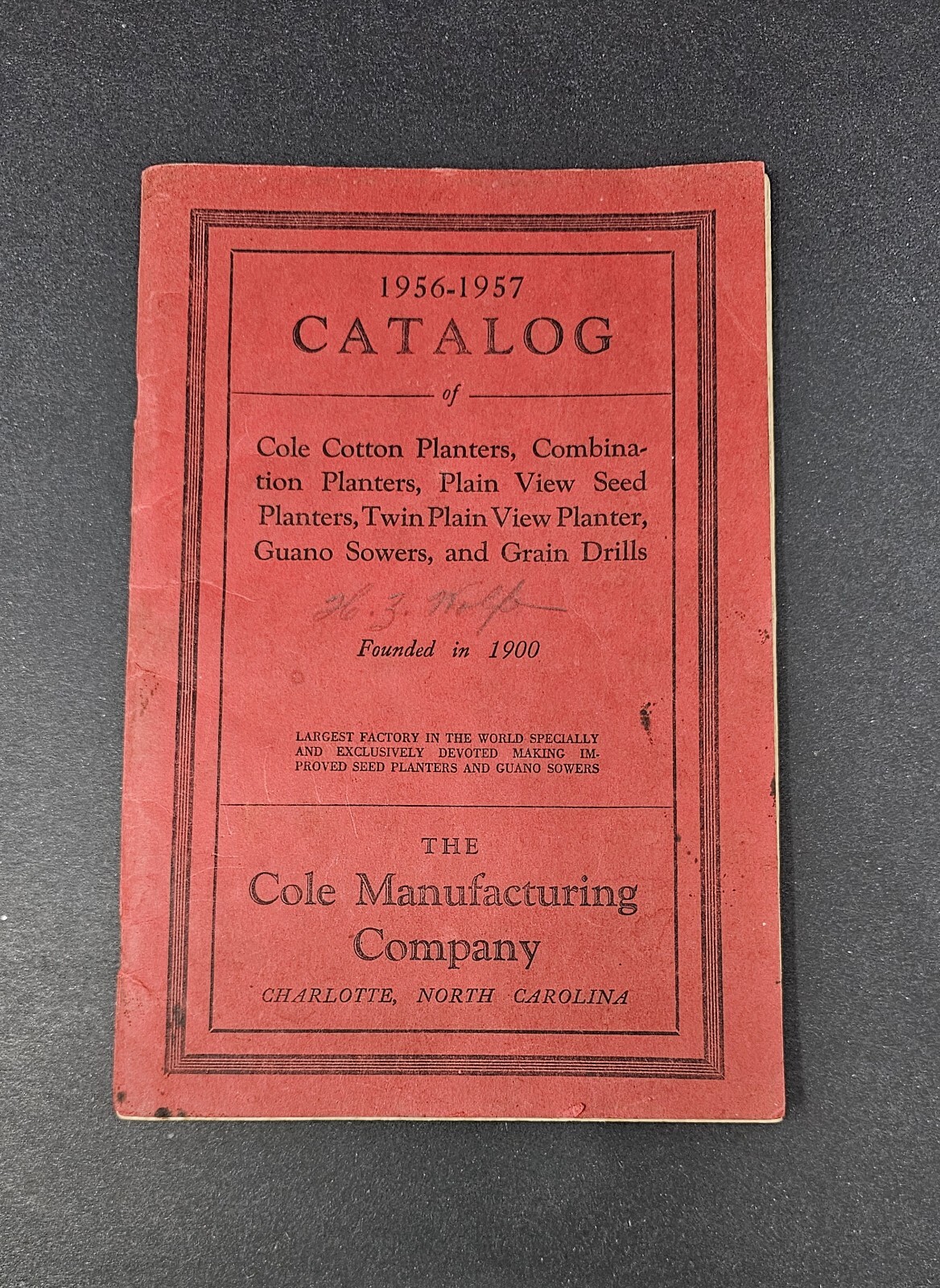 Vintage 1957-1958 Cataog Of Cole Cotton Planters, Etc By Cole Manufacturing Co