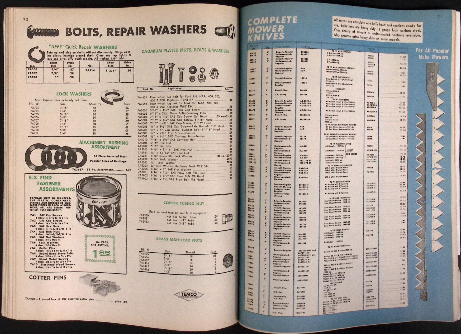 1968 Temco Tractor Implement Motive Parts Fall & Winter Catalog