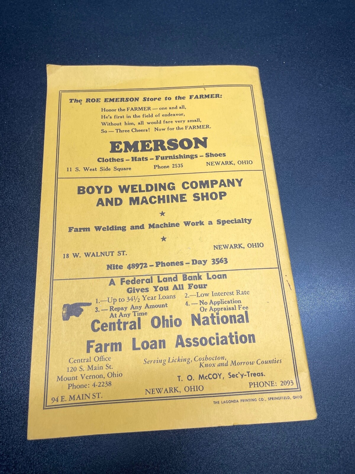 Licking County Ohio Farm Account Book & Income Tax Record 1954 Booklet Unused