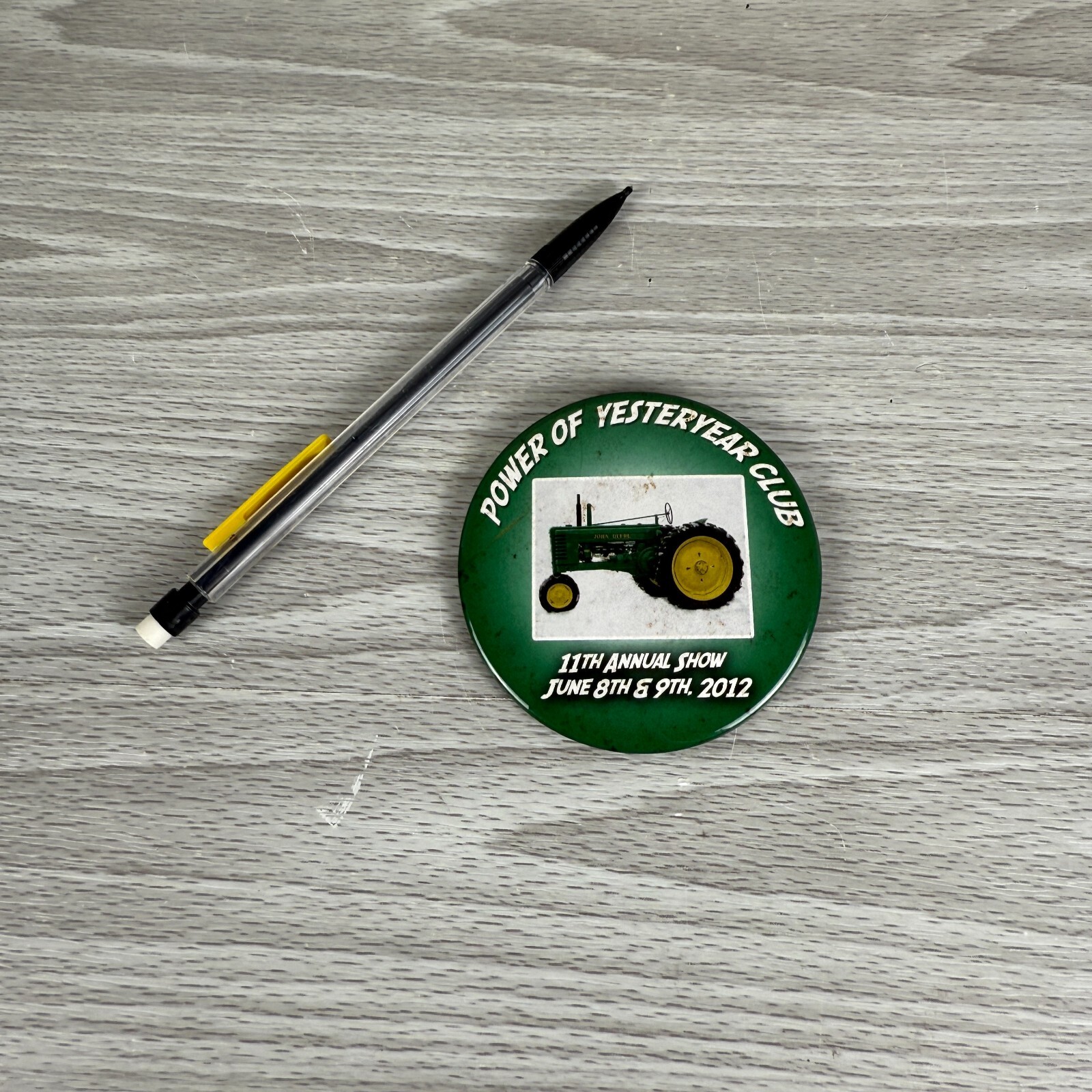 Button Pinback Agriculture Power of Yesteryear Club 11th Annual 2012 John Deere