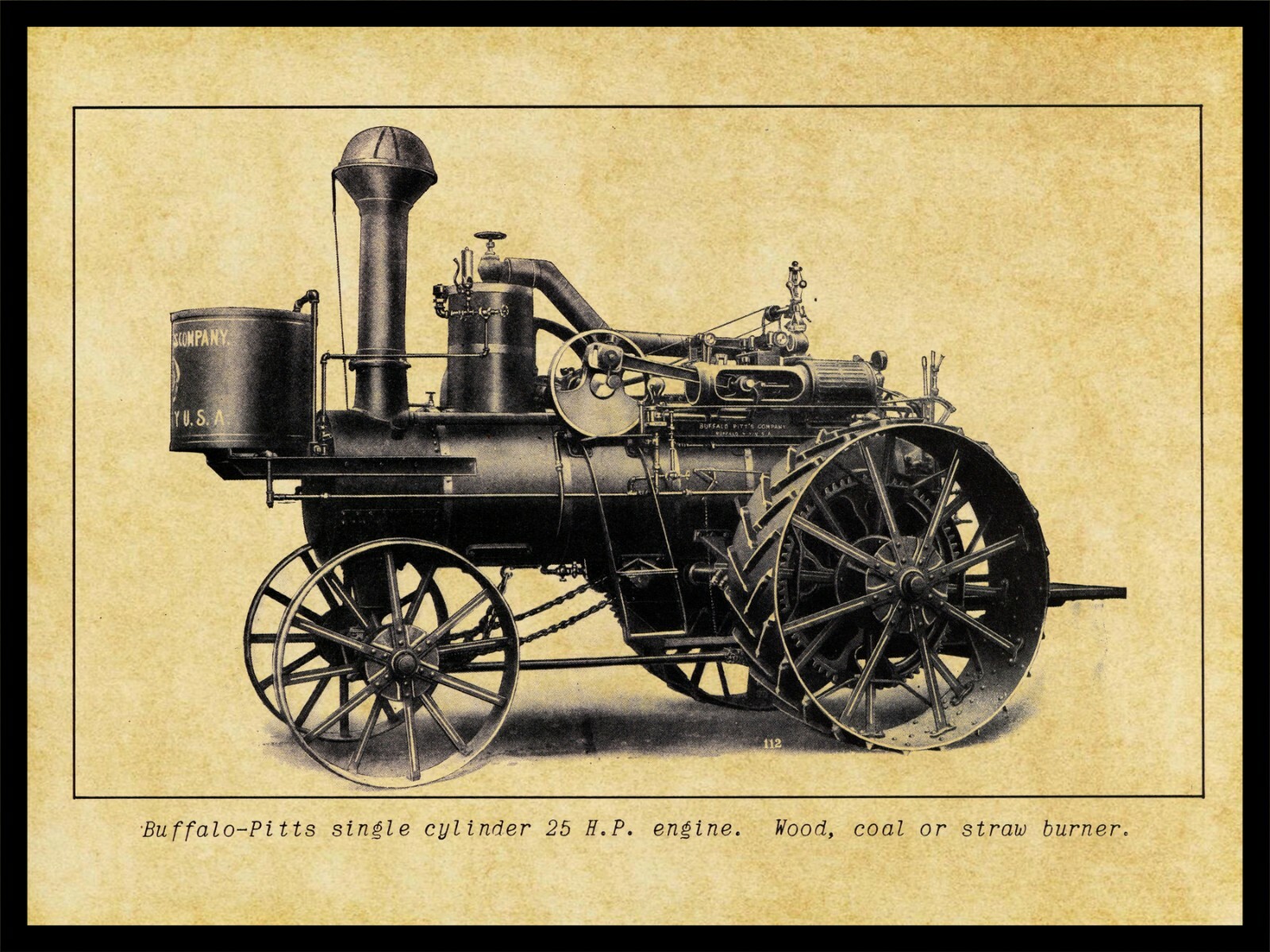 Buffalo Pitts Single Cylinder Traction Engine NEW Metal Sign: Buffalo, New York