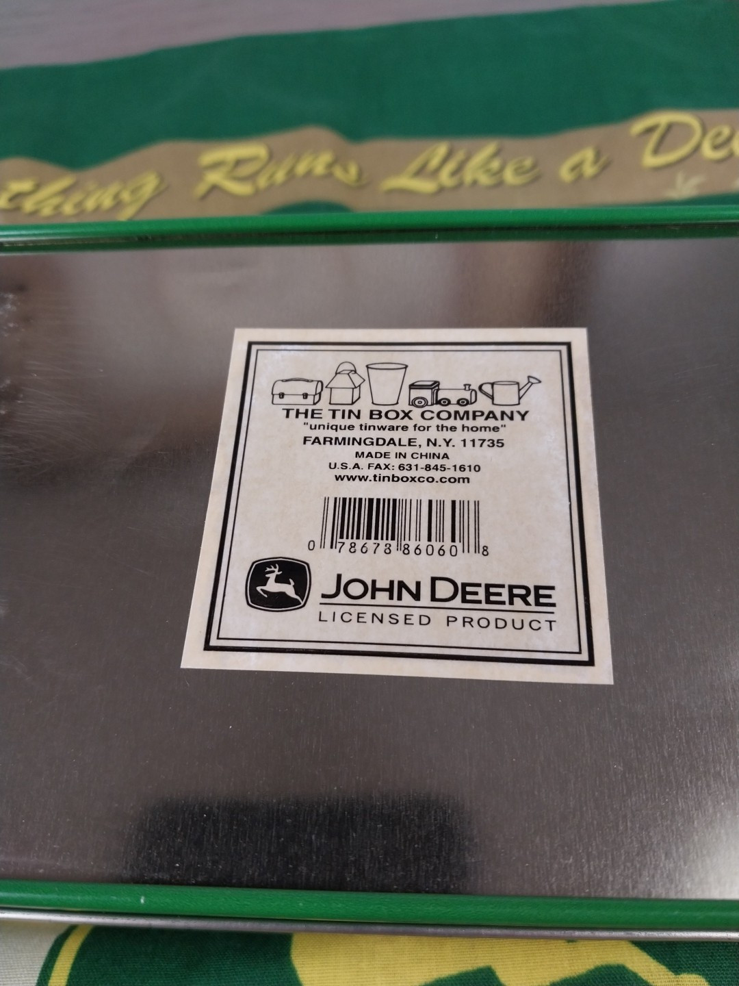 John Deere Tin Locking Carrying Case Pencil Case Tractor Collector