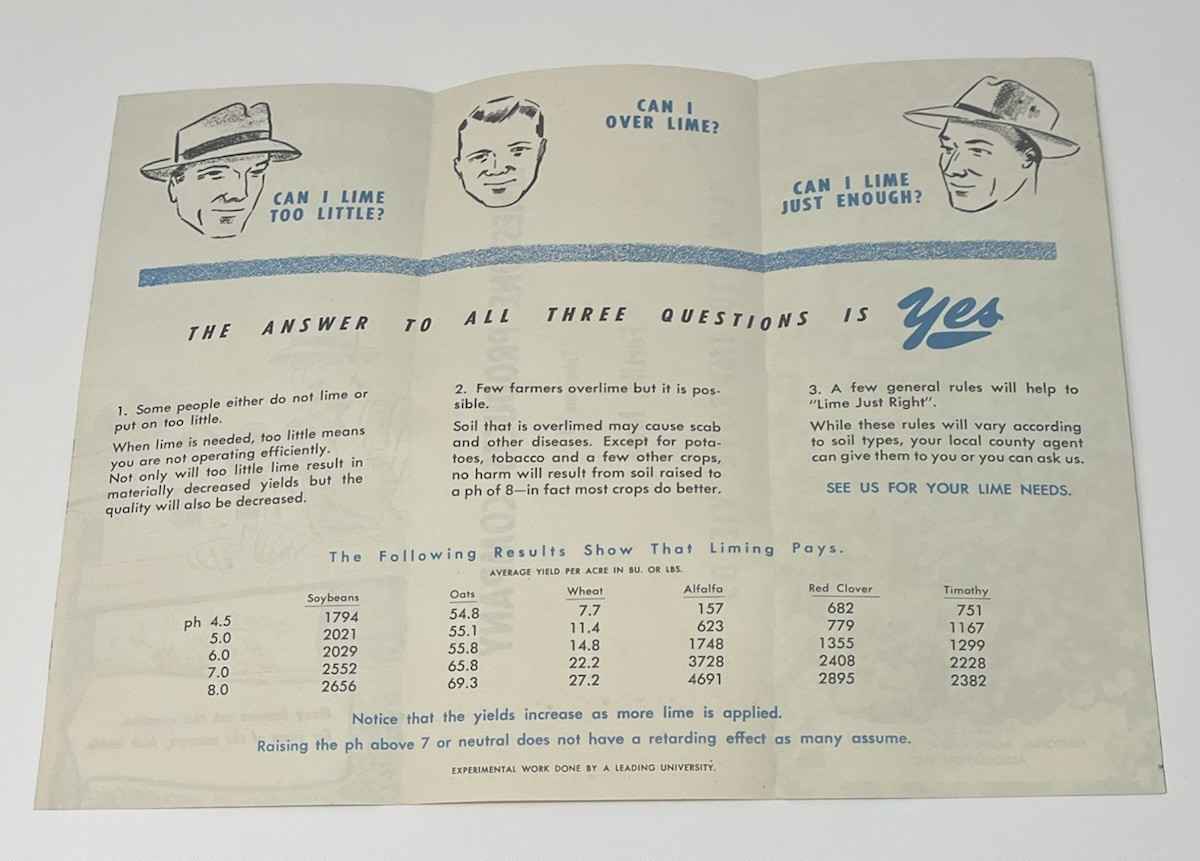1940&rsquo;s Limestone Products How Much Should I Lime Farming Sales Brochure Pamphlet
