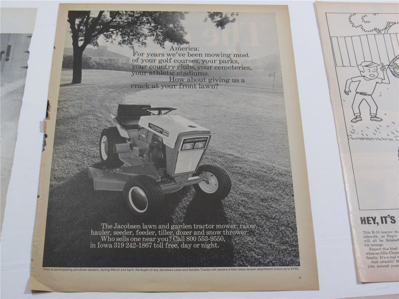 ORIGINAL VINTAGE ANTIQUE~ 1950s – 70s MIXED RIDE & PUSH LAWNMOWER ~ PRINT AD LOT