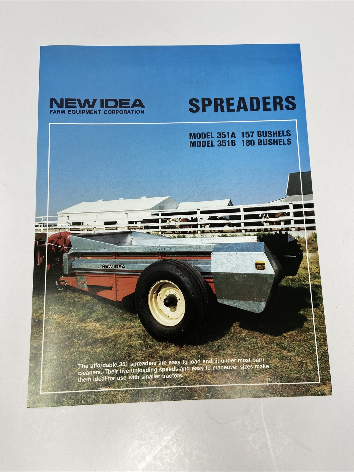 New Idea Farm Equipment Spreaders Sales Brochure Sheet Vintage Photos Farming