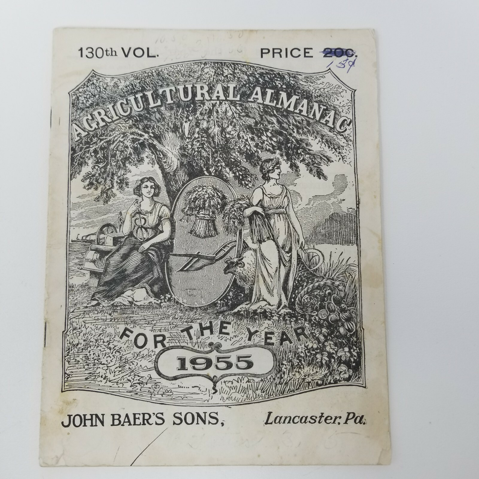 John Baer’s Sons Agricultural Almanac Lancaster, PA Vintage 1955 Volume 130