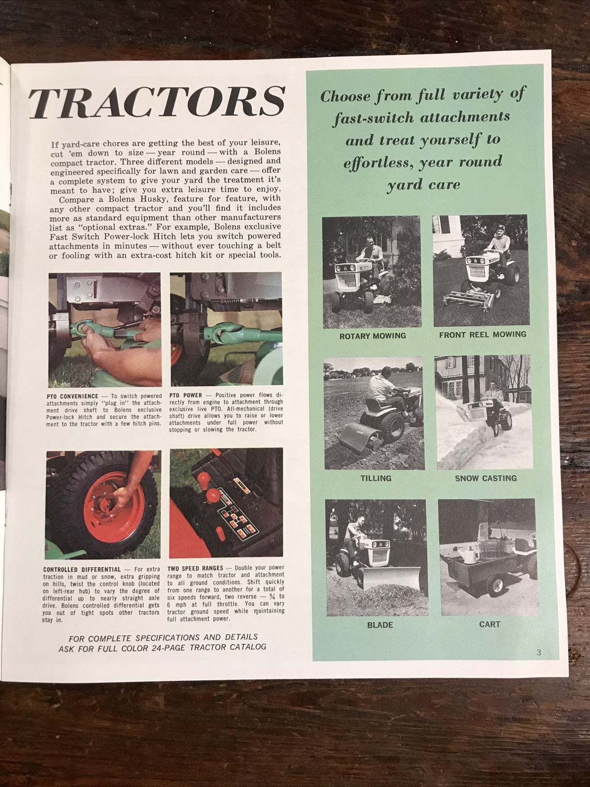 1965 VINTAGE ORIGINAL BOLENS LAWN GARDEN ESTATE KEEPER TRACTOR COLOR BROCHURE