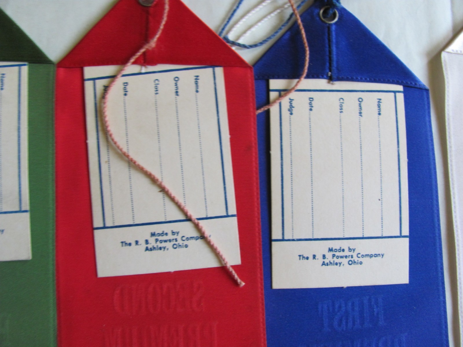 1958 FARM SHOW AWARD ANGUS BEEF CATTLE SET OF 6 RIBBONS OHIO STATE FAIR