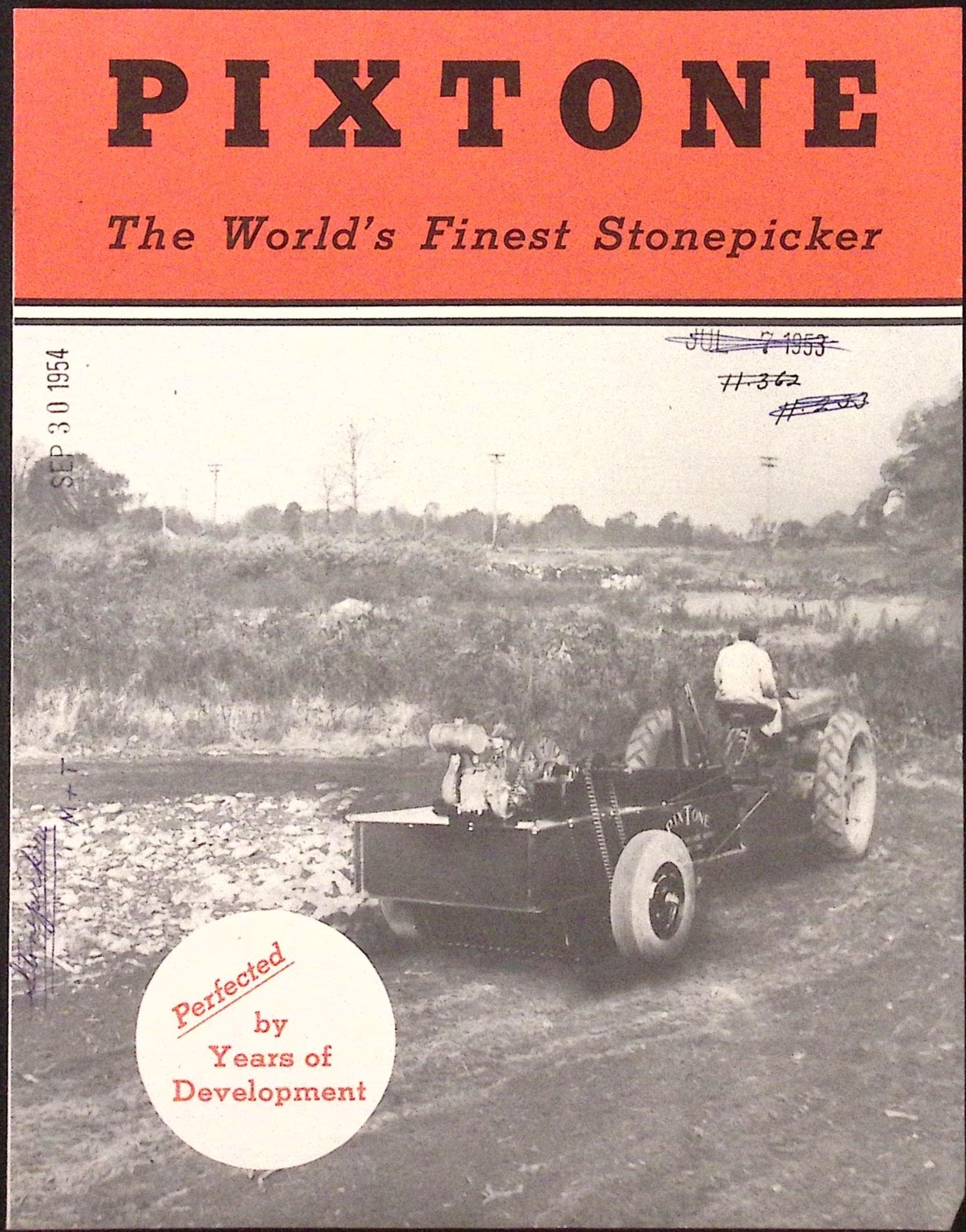 1954 Pixtone World&rsquo;s Finest Stone Picker Brochure Bridgeport Implement Works