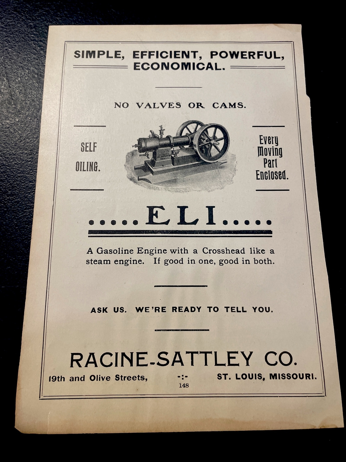 ORIGINAL 1907 Eli Gasoline Engine Farm Advertising – St. Louis