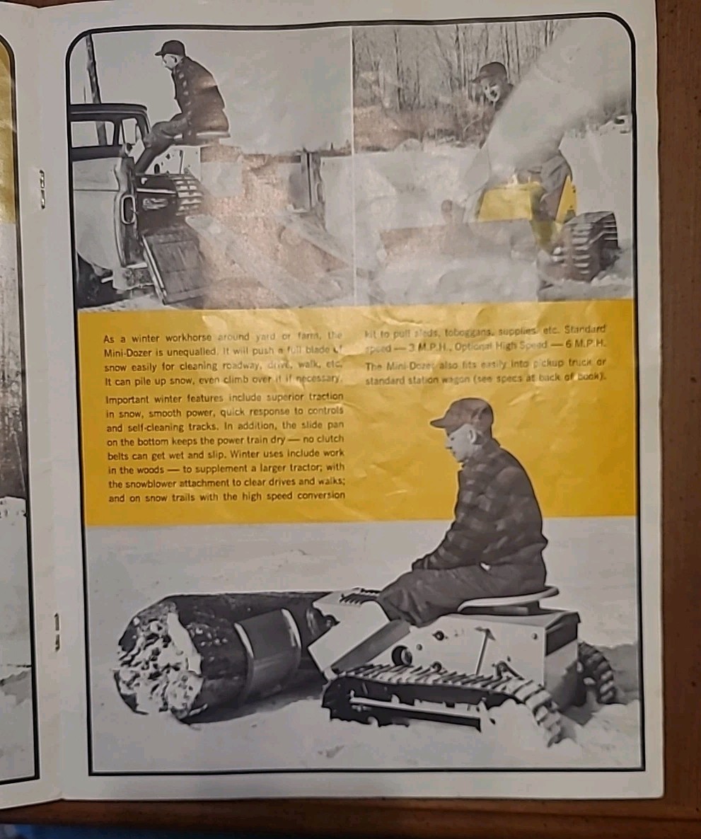 C.F. Struck Corporation Vintage Mini Dozer Brochure. Copyright 1968
