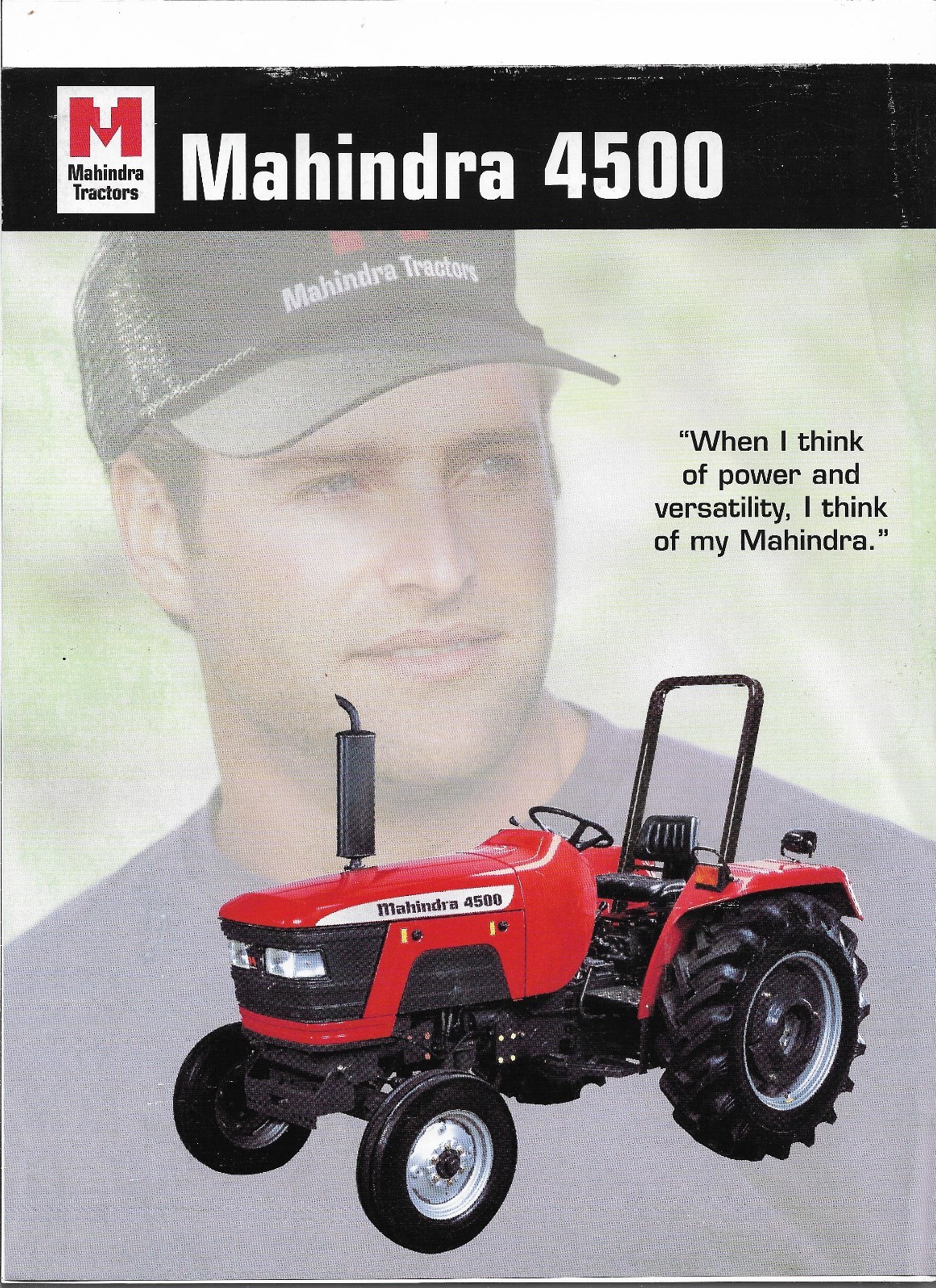 Original Mahindra 4500 Tractor Dealer Sales Brochure Spec Specifications Sheet