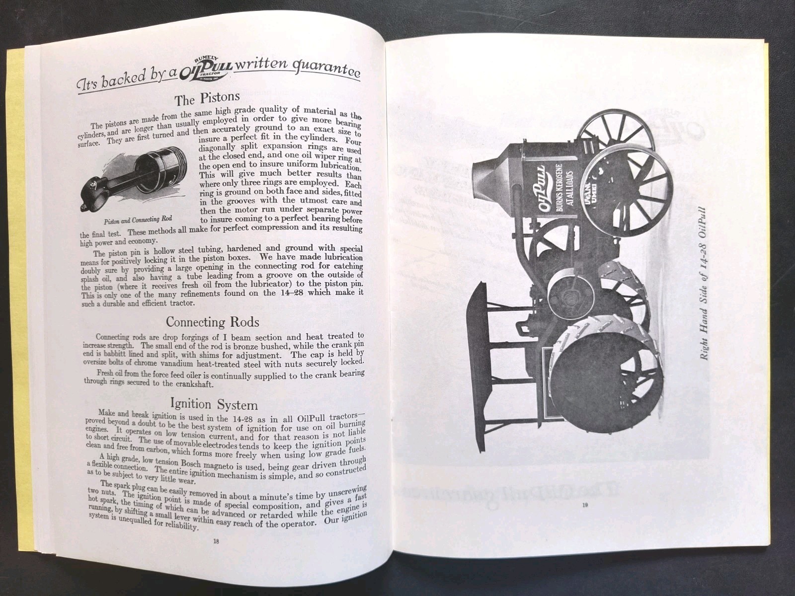 Rumley Oil Pull Tractor Dealer Brochure Guarantee Manual Print Advertising RARE