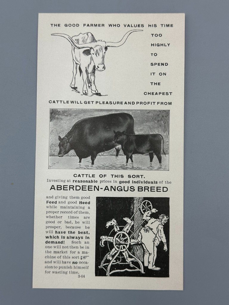 1904 ABERDEEN ANGUS CATTLE Farm IOWA STATE FAIR Advertising Brochures
