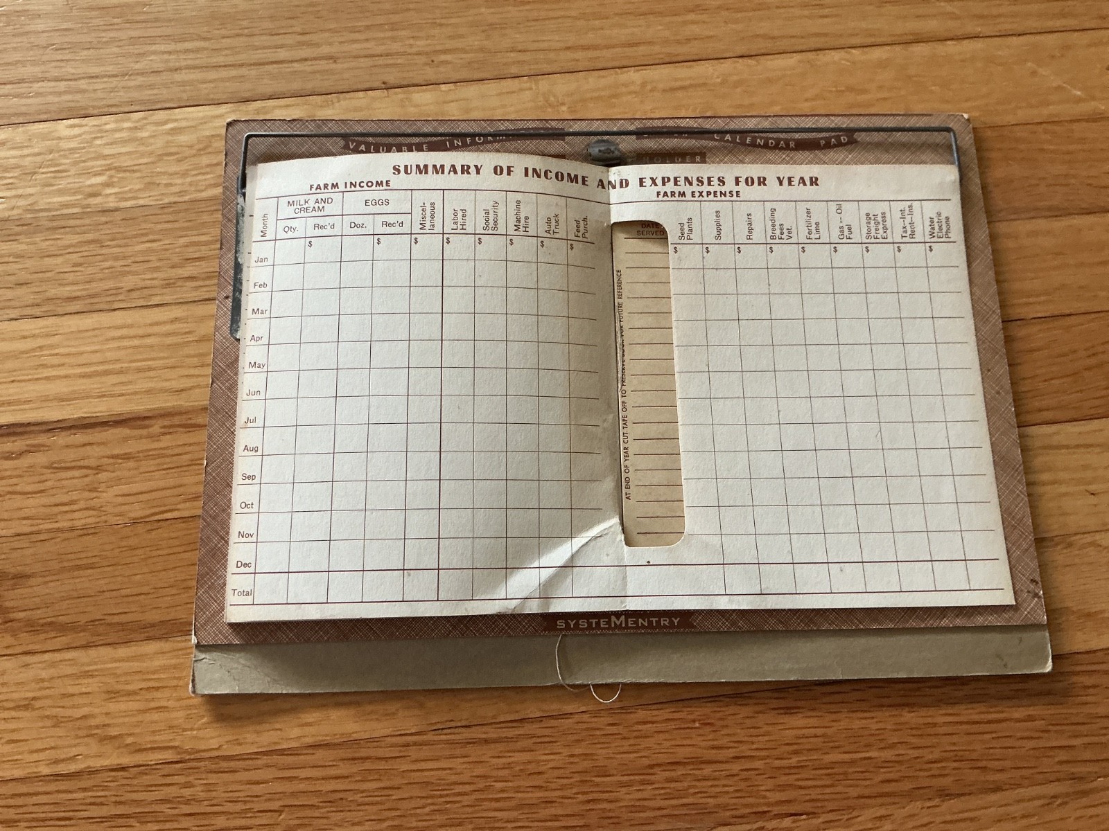 Vtg, 1956 Farm Acct. Record Book – Citizens State Bank, Green Isle, Minnesota