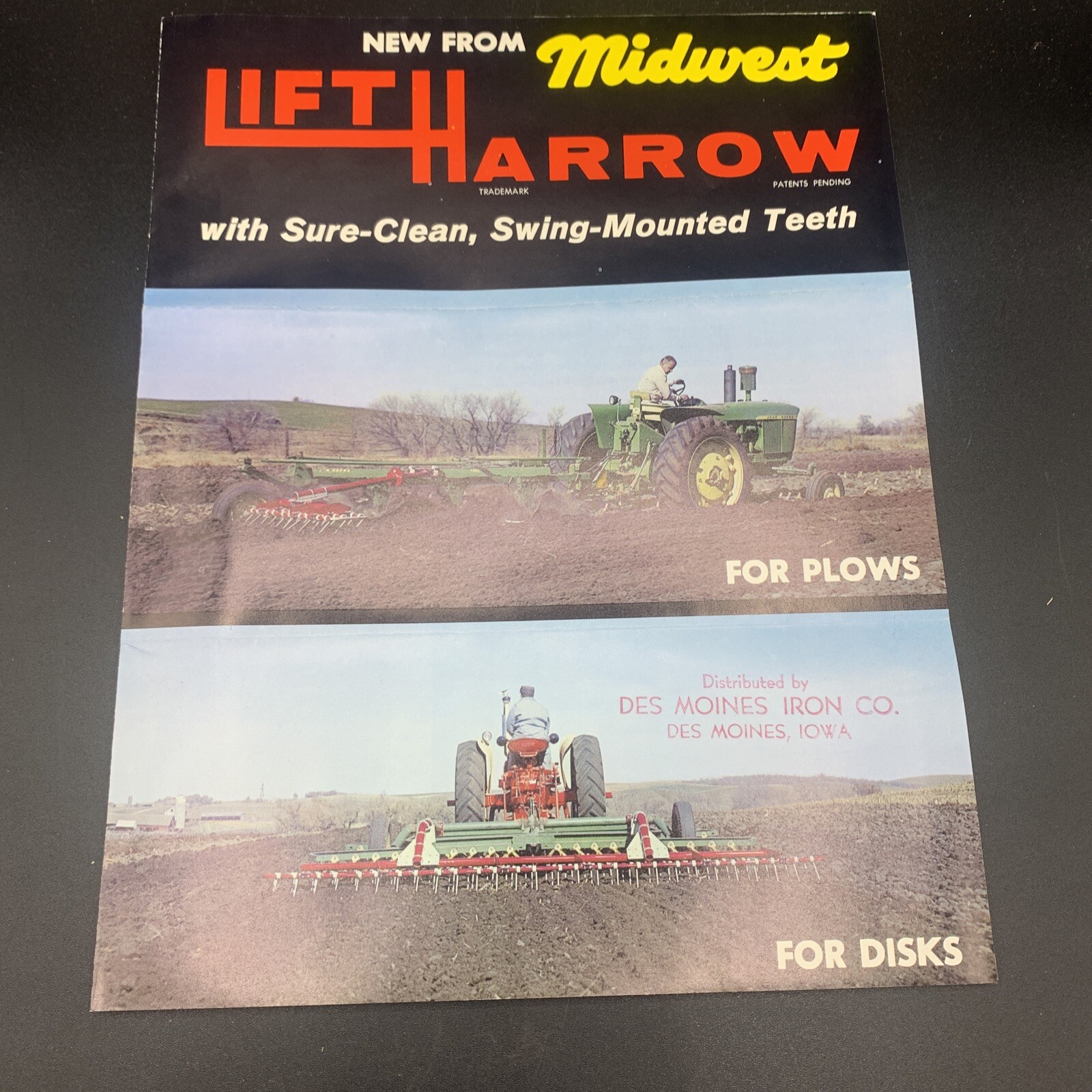 1964 Midwest Industries Lift Harrow Sales Brochure & Price List Ida Grove Iowa