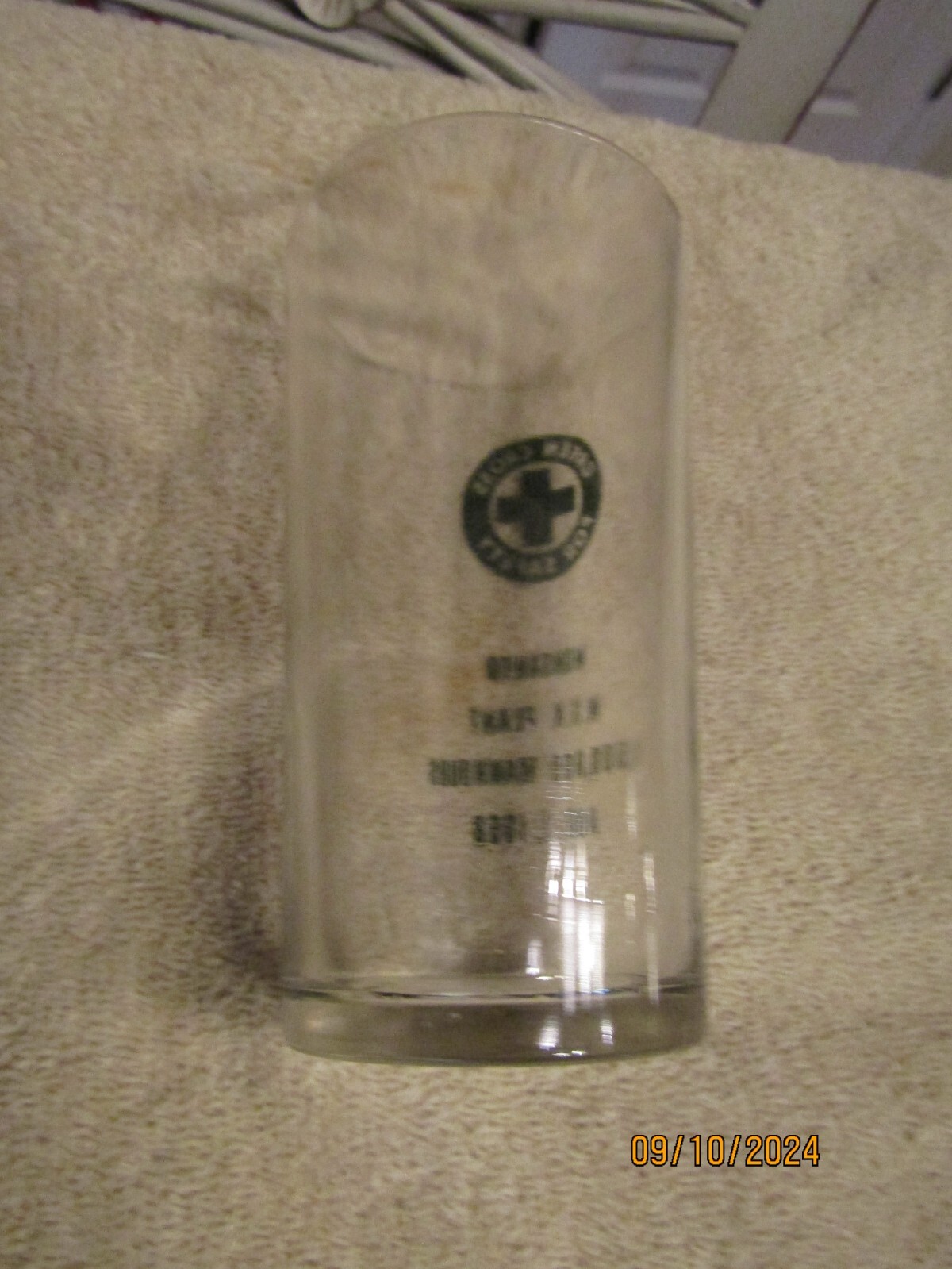 Vintage Monsanto WGK Plant 1500000 Manhours 1958 Green Cross For Safety 4&Prime; Glass