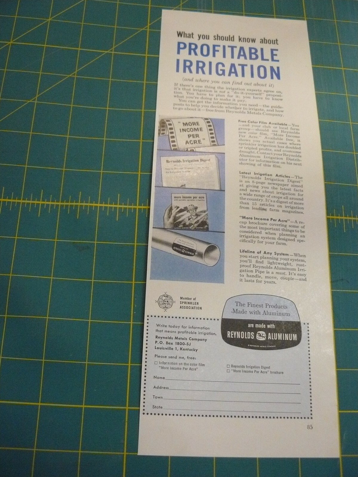 THE FARM QUARTERLY- SUMMER 1957-AD- REYNOLDS ALUMINUM IRRIGATION/ Louisville, KY