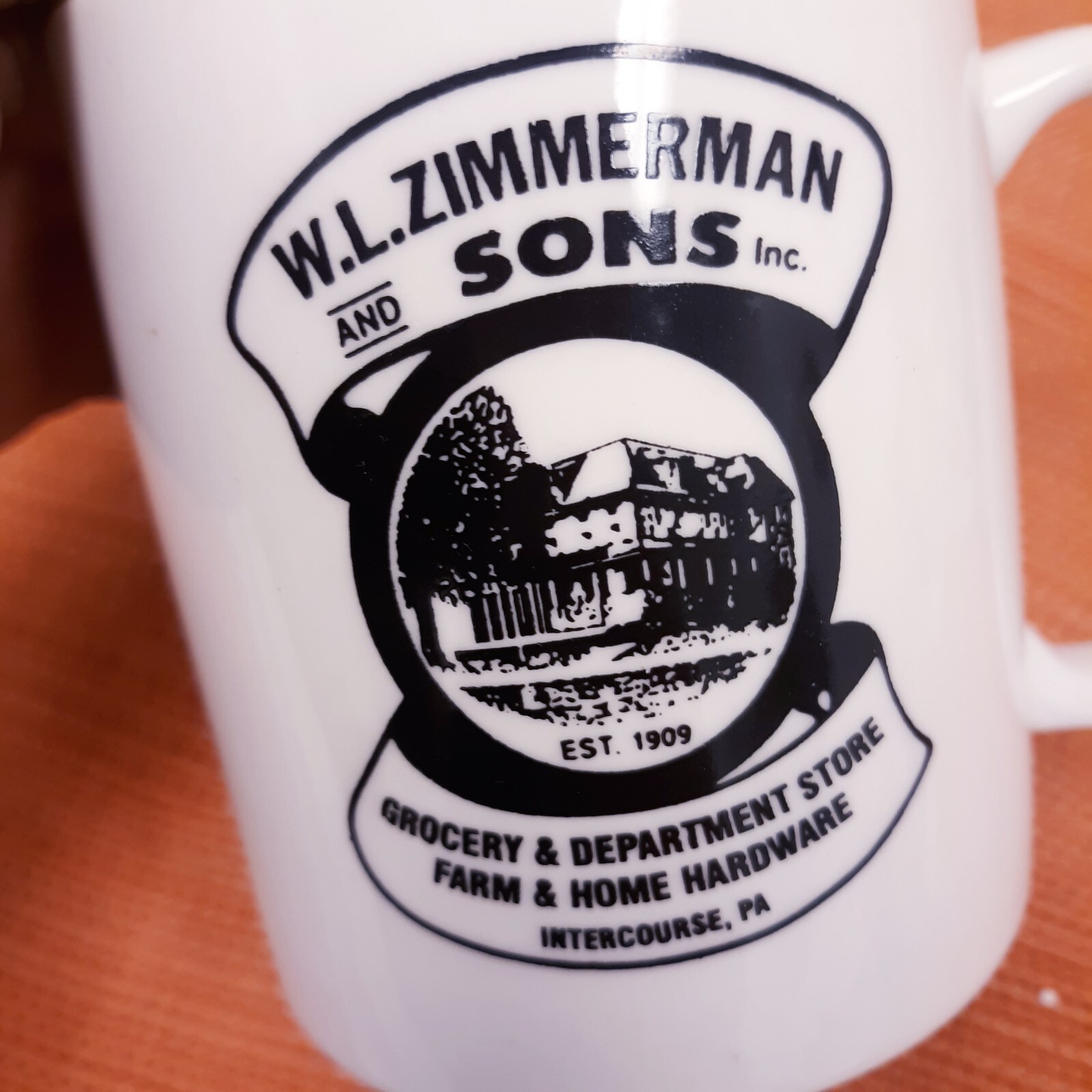 VTG Set of 2 Linyi 90th Anniversary 1909-1999 W.L. Zimmerman & Sons Cup Mugs