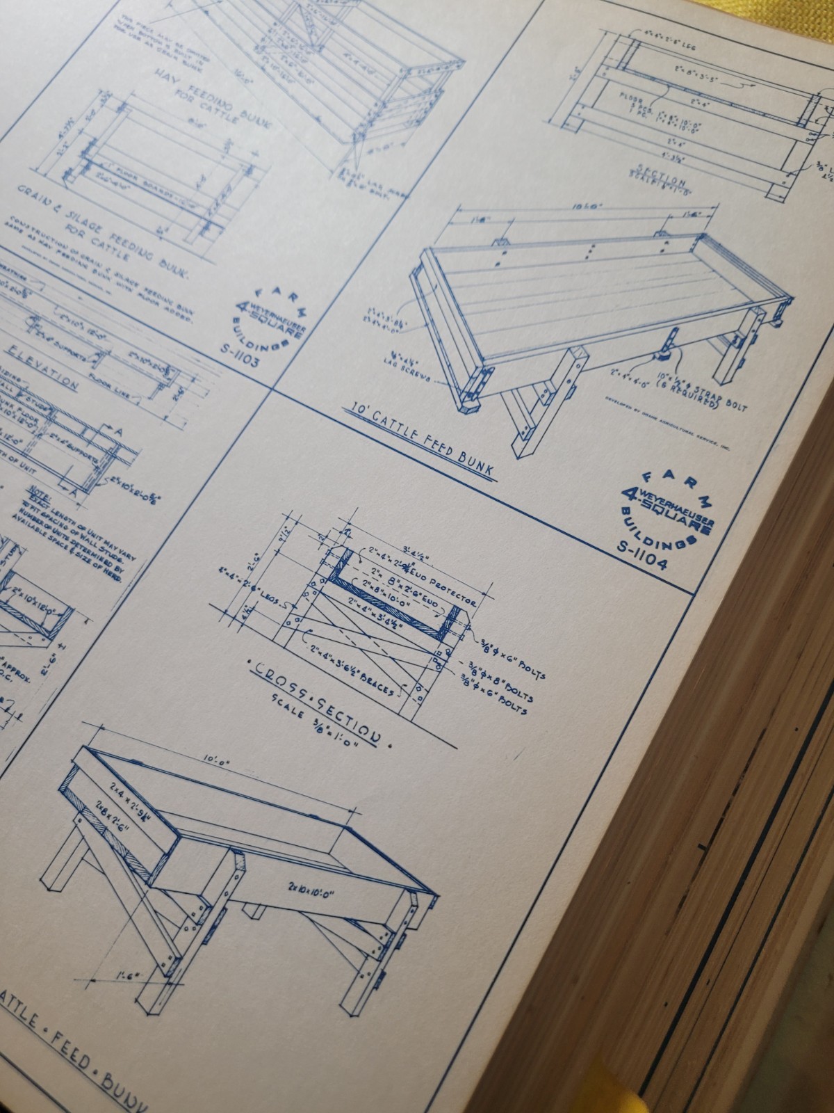 Original WEYERHAEUSER 4 Square Farm Building Service Oblong Book Portfolio