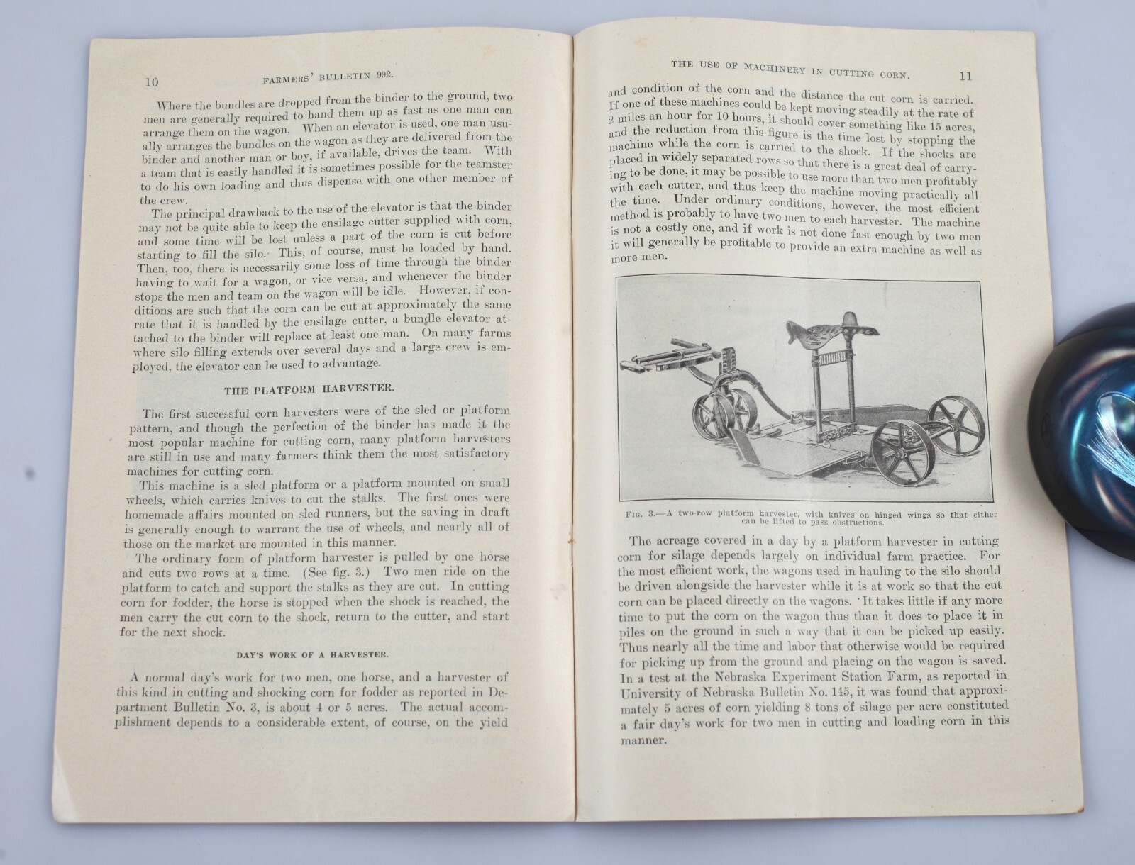 Vintage 1918 USDA Farmer&rsquo;s Bulletin The Use of Machinery in Cutting Corn