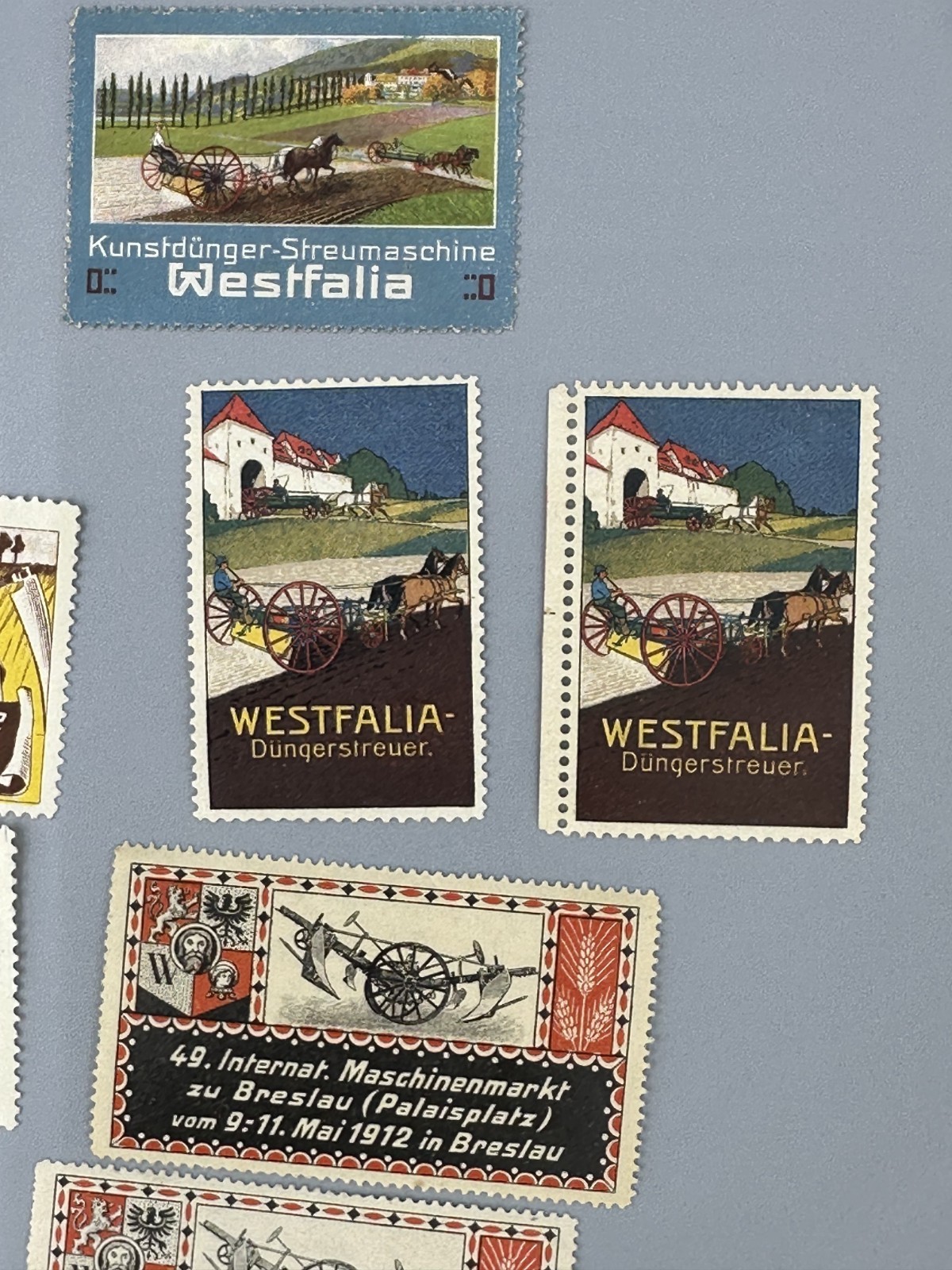 Antique GERMAN FARM EXPO Agricultural Advertising POSTER STAMP Cinderella