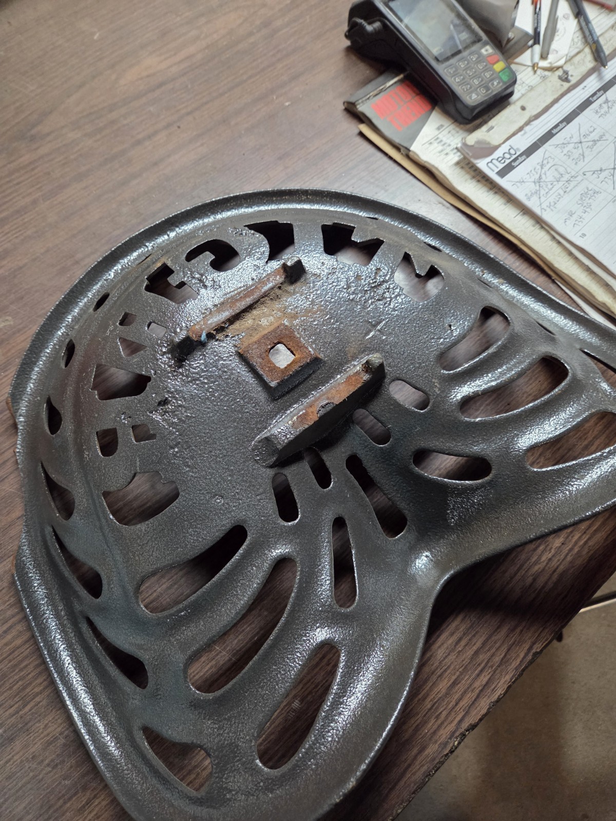 Stoddard Tiger Cast Iron Implement Tractor Seat Vtg Farm Antique Plow HAS DAMAGE