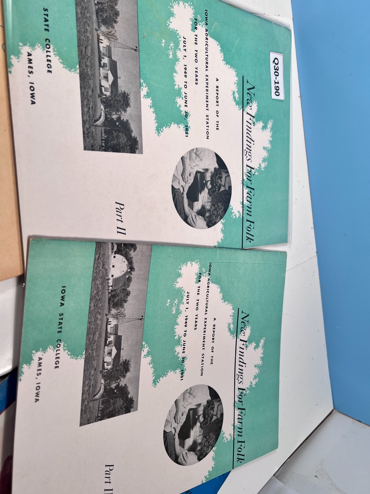 1949-1951 New Findings for Farm Tolk Report of Iowa Agricultural Part II.