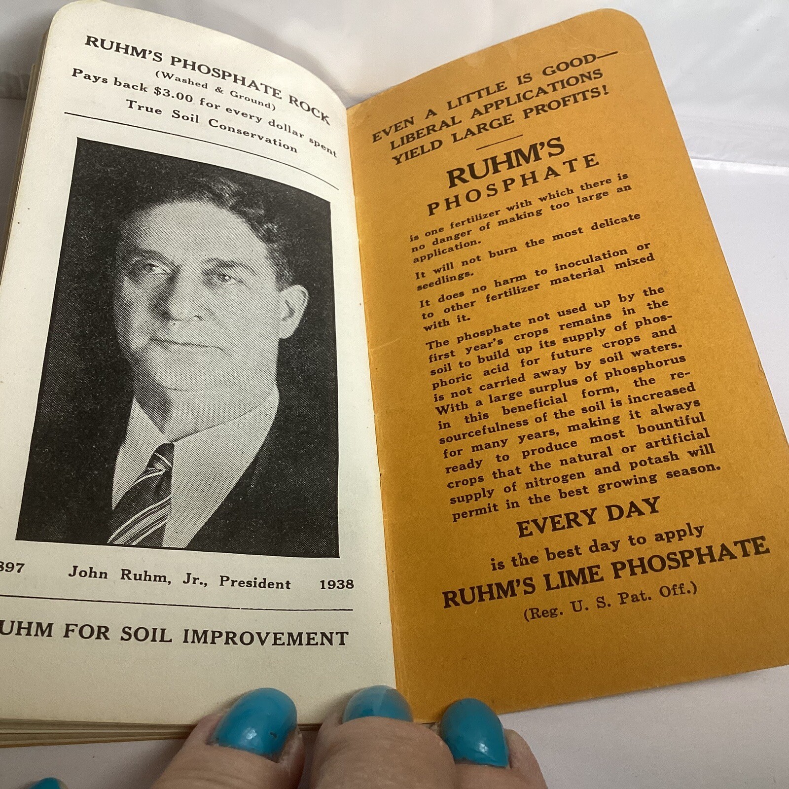 1938 FARM POCKET NOTEBOOK HOW TO INCREASE FARM PROFITS RUHM PHOSPHATE CO TN