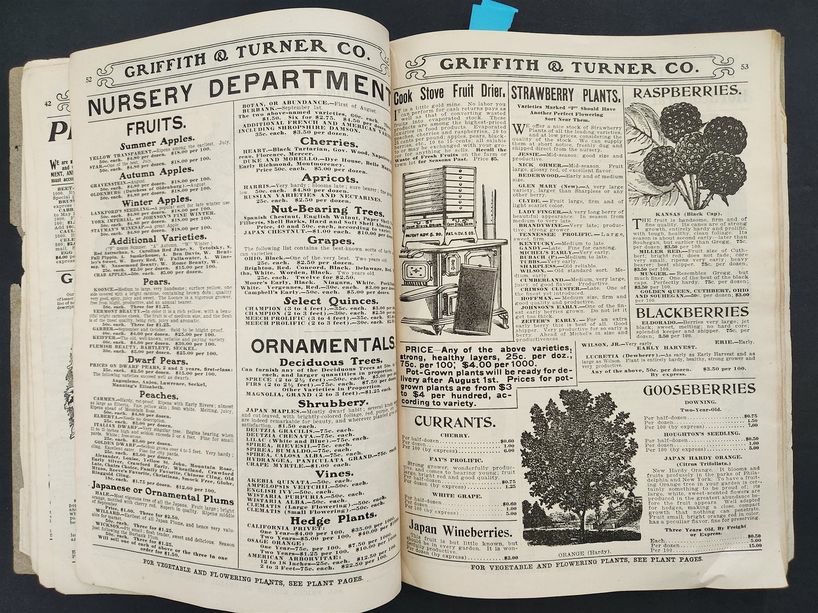 1905 antique GRIFFITH TURNER baltimore md FARM GARDEN SUPPLY CATALOG agriculture