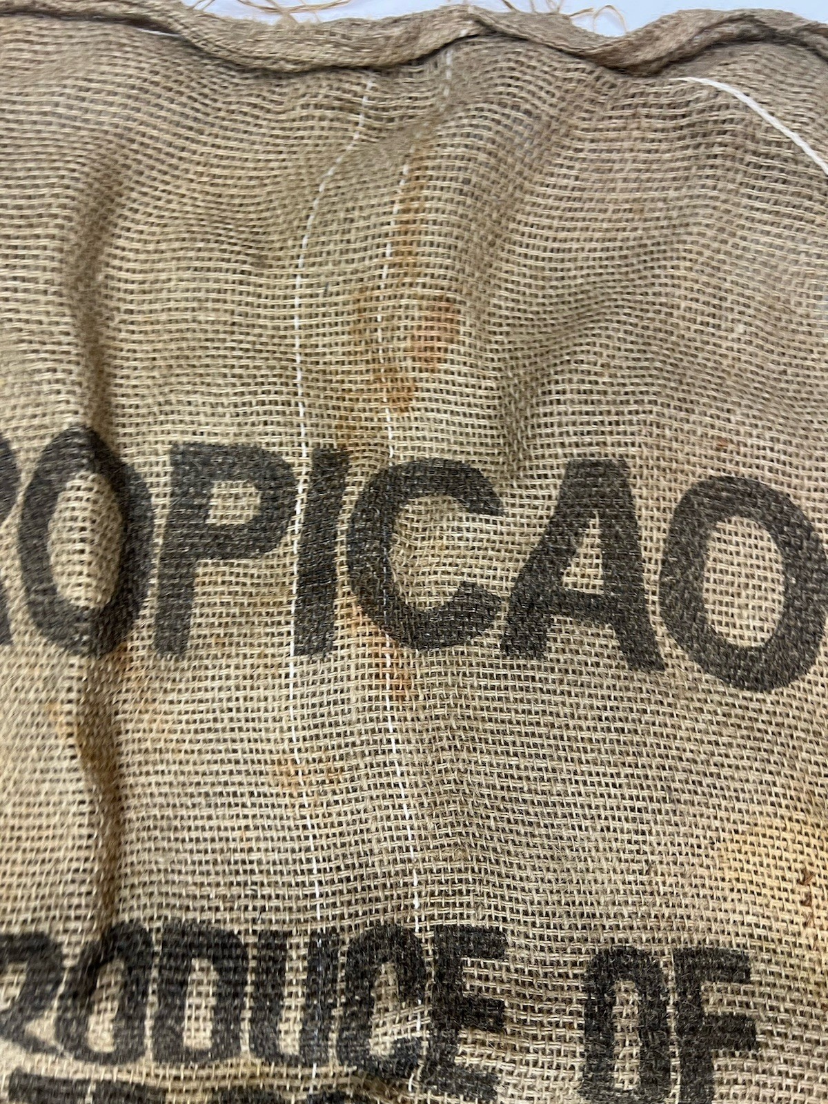 Vintage Burlap Sack TROPICAO Ivory Coast (Côte d&rsquo;Ivoire) COCOA G2-West Africa