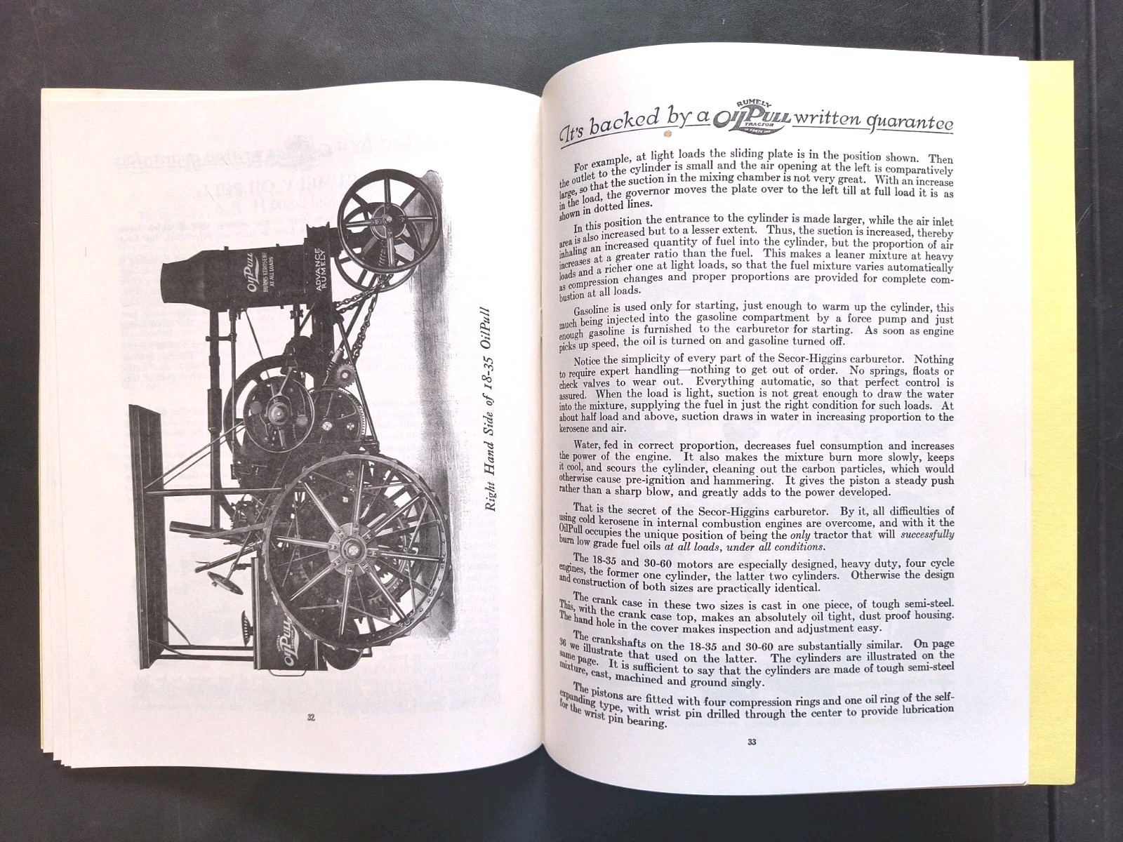 Rumley Oil Pull Tractor Dealer Brochure Guarantee Manual Print Advertising RARE