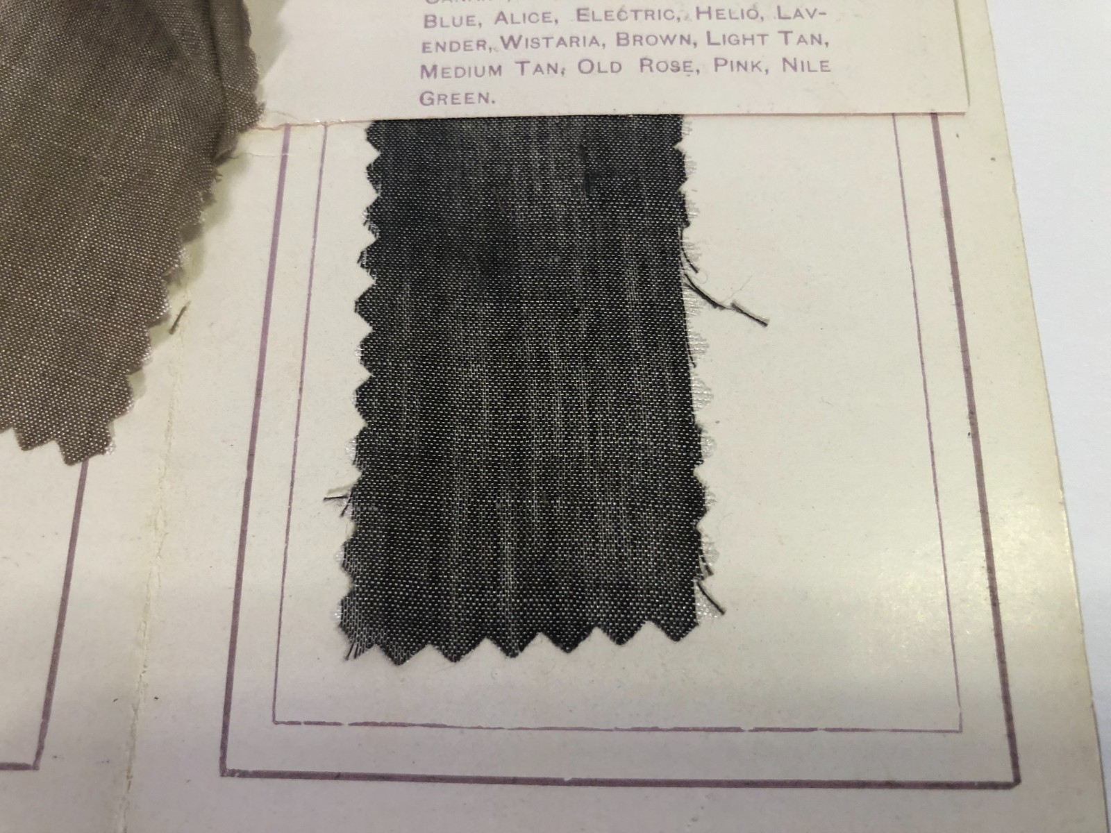 Antique Dupionne Silk samples from Davidson Bros Co Sioux City Iowa