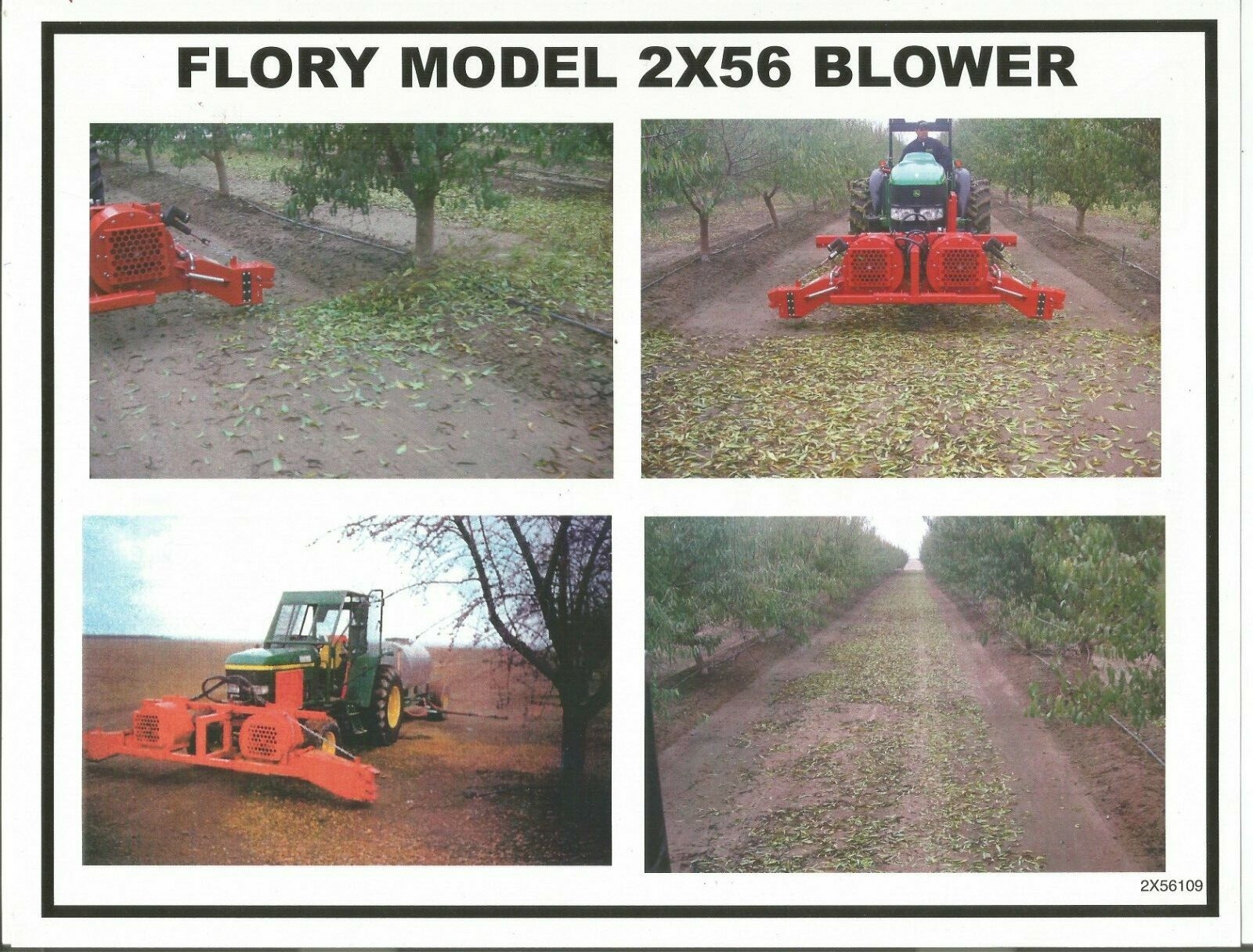 Original Flory Model 2X56 Blower Dealer Sales Brochure Specs Sheet Form 2X56109