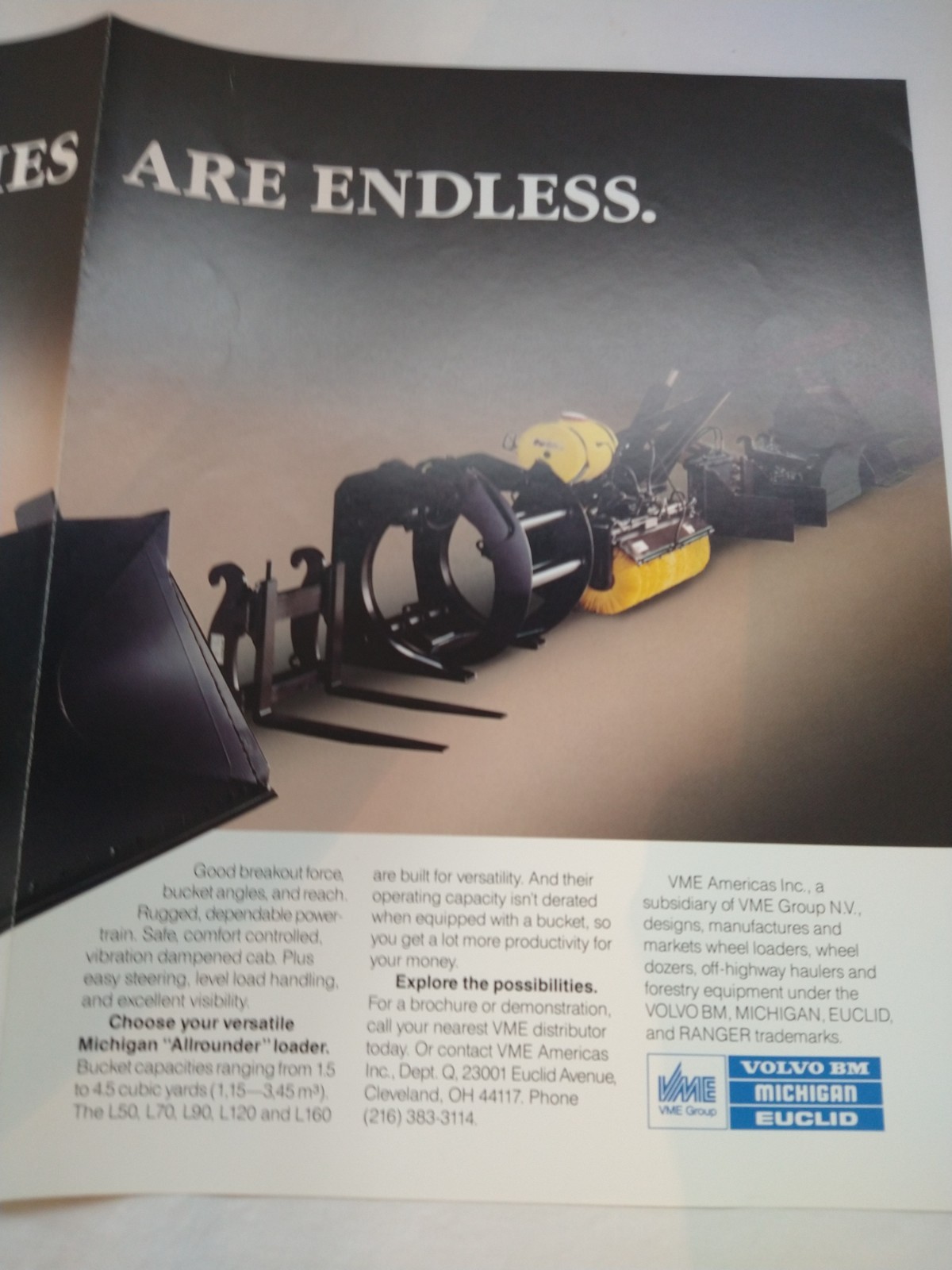 -Vintage- VME Advertisement Brochure. Volvo Michigan Euclid