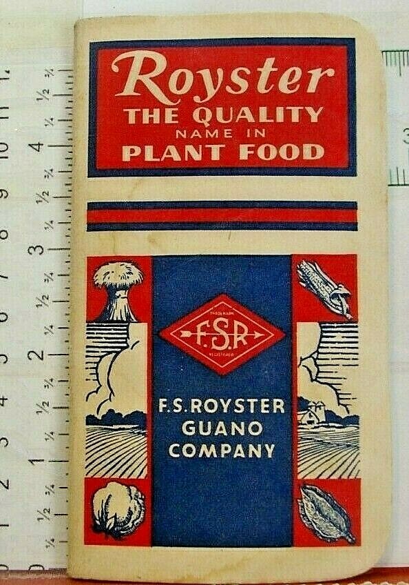 Vintagr Royster Plant Food Farmers Notebook 1957-1958