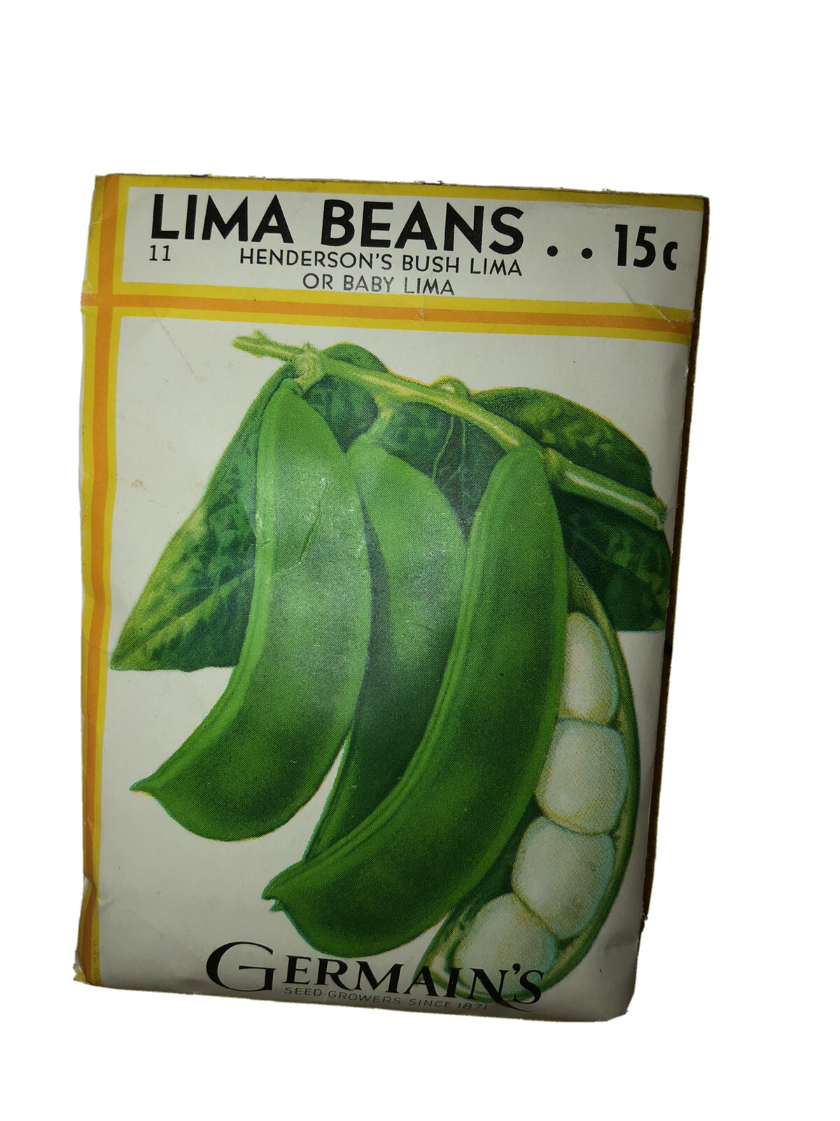 Germain’s Seed Growers Lima Beans Seeds Pack (Full Pouch) *Sealed* 1960