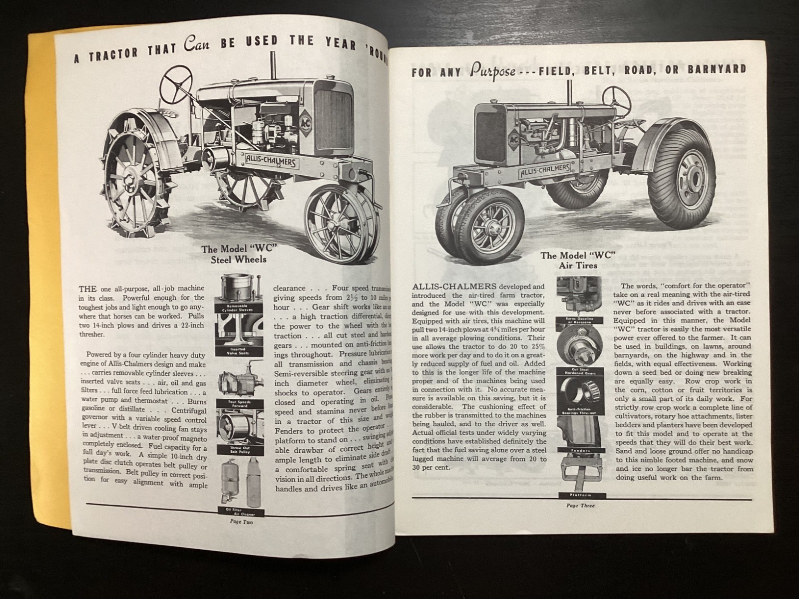 VINTAGE ALLIS CHALMERS #35 TRACTOR EQUIPMENT CATALOG BROCHURE