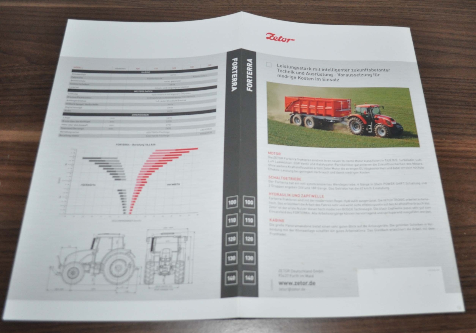 Zetor Forterra Tractor Specification Brochure Prospekt