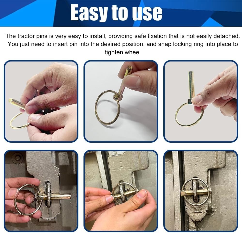 Versatile 4-Piece Trailer Lynch Pin Assortment for Agricultural & Transport Use