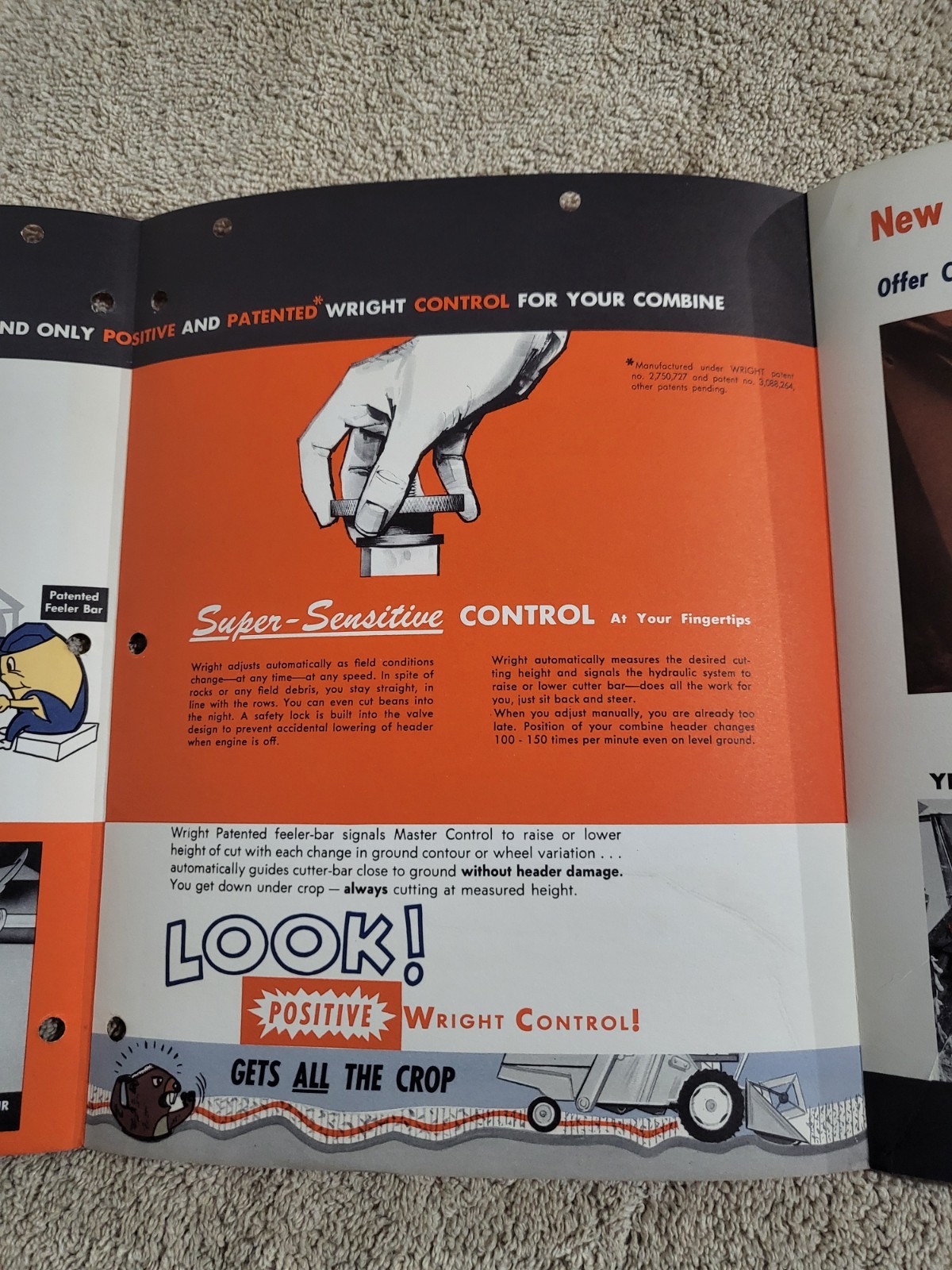 Vintage 1966 Brochure ROPER-WRIGHT HYDRAULIC Combine HEADER CONTROL FARM AG