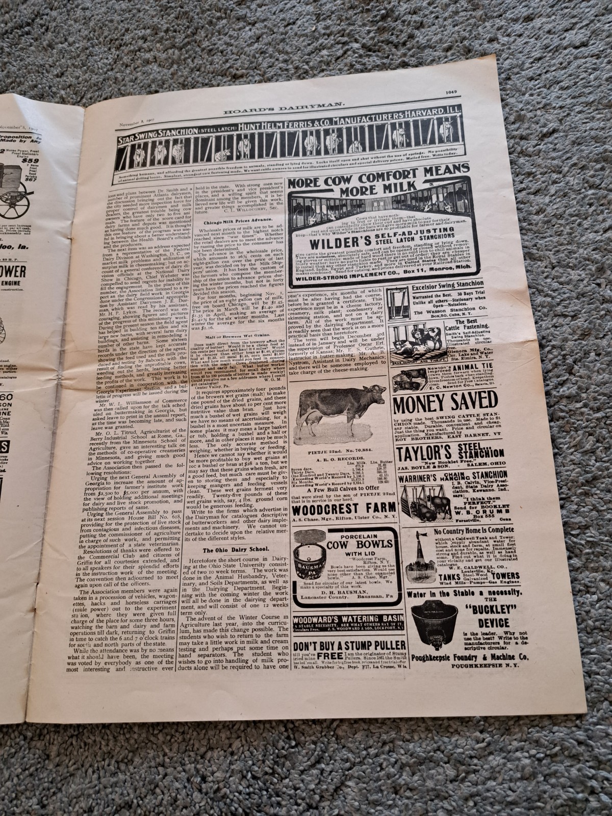 November 8 1907 Hoard&rsquo;s Dairyman Newspaper Dairy Farming Magazine