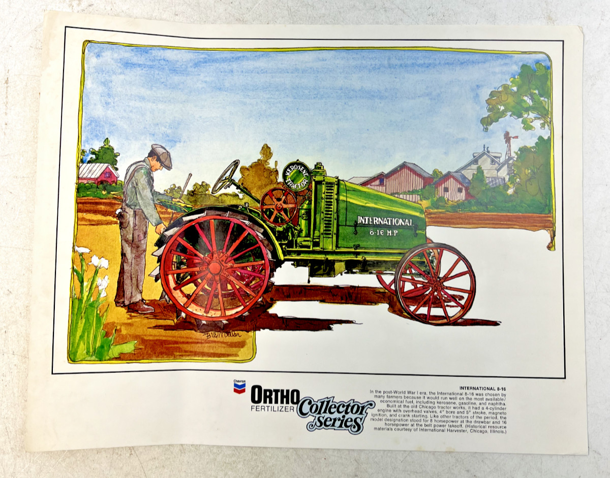 Vintage Ortho Fertilizer Collector Series International 8-16 Tractor Print No. 2