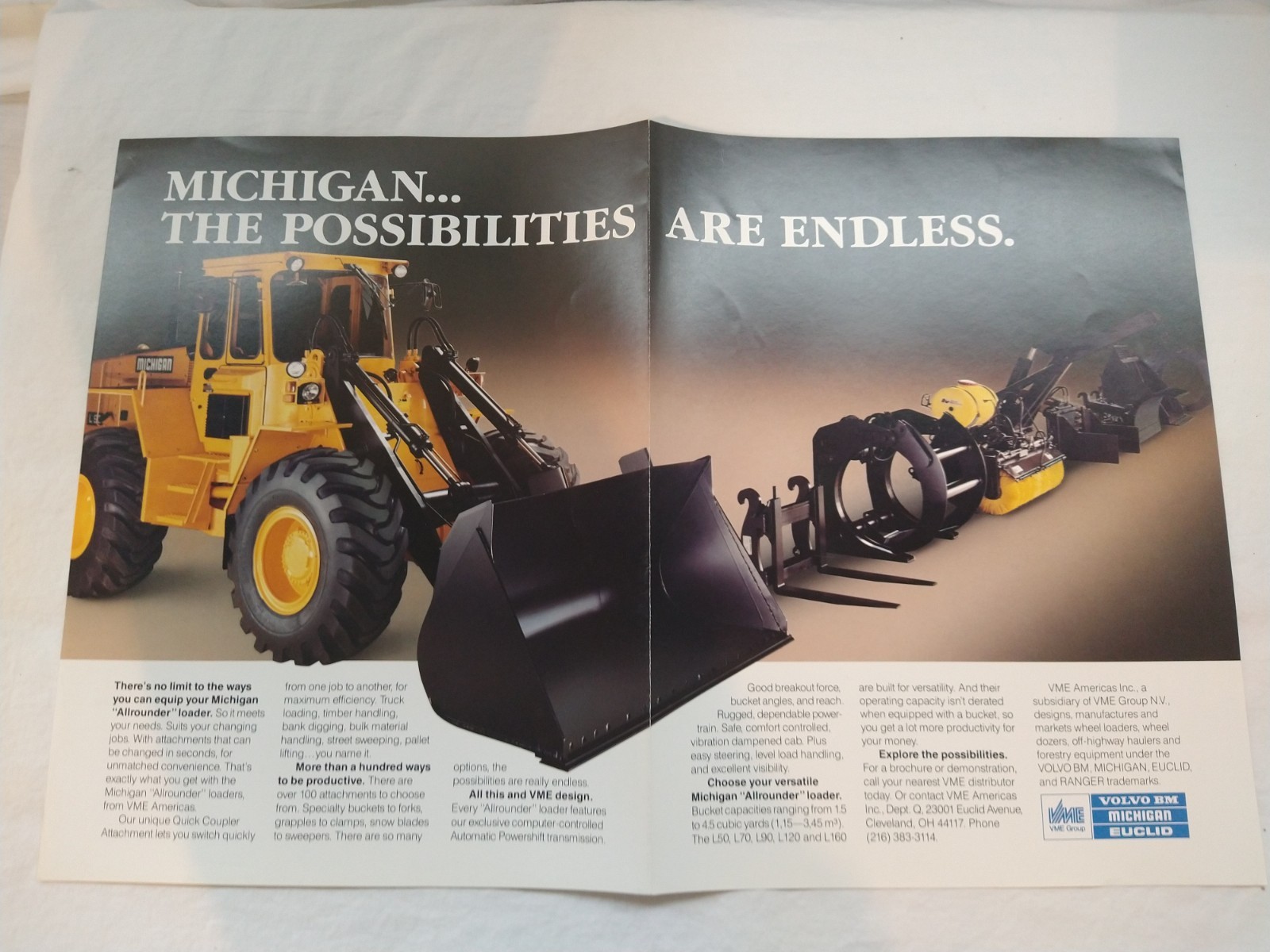 -Vintage- VME Advertisement Brochure. Volvo Michigan Euclid