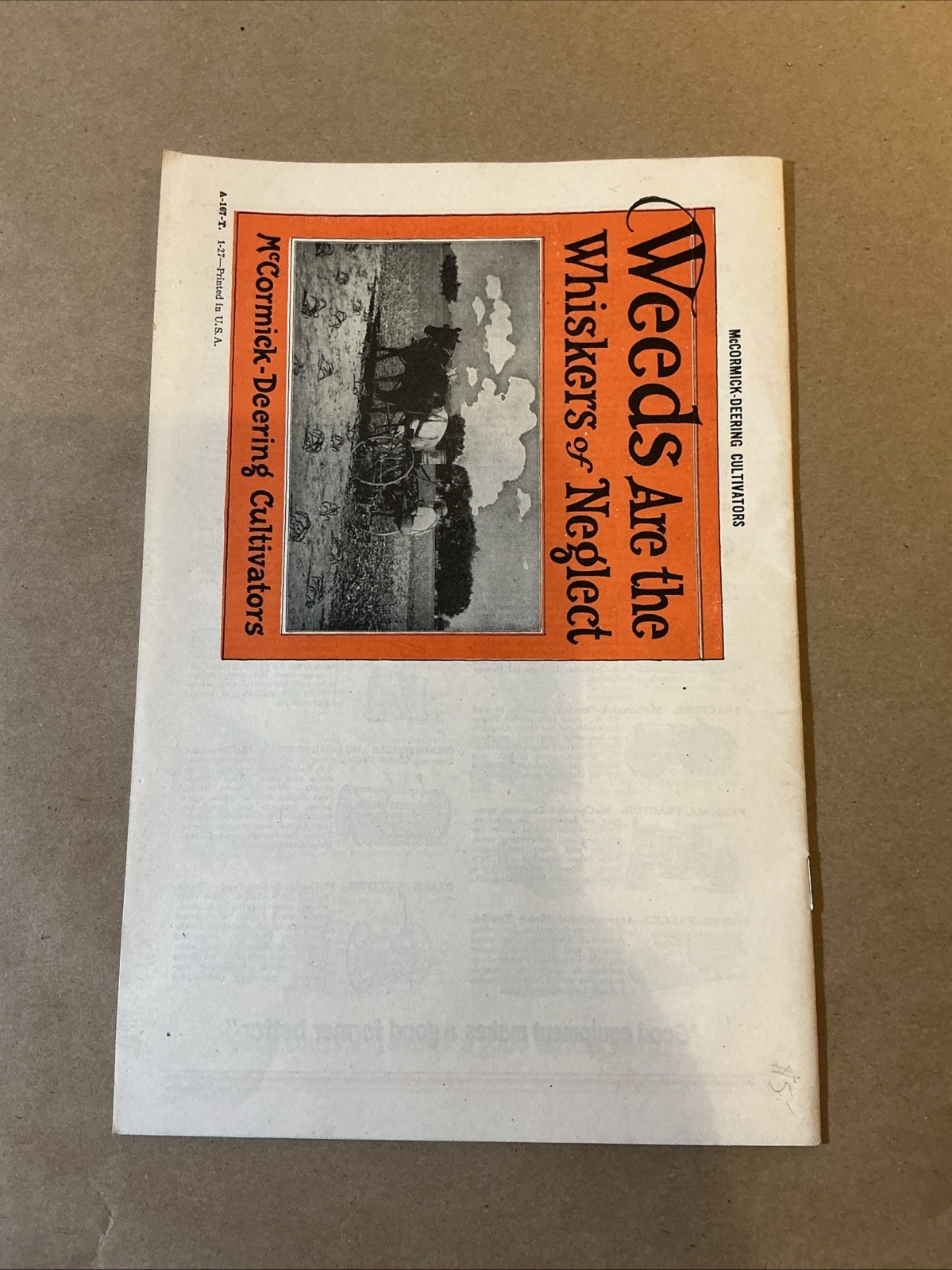 Vintage Original McCormick Cultivators Brochure As Is INV-P0931
