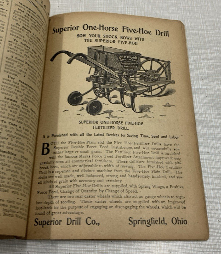 Superior 1907 Almanac Grain Drill American Seeding Co. Springfield Ohio Plows
